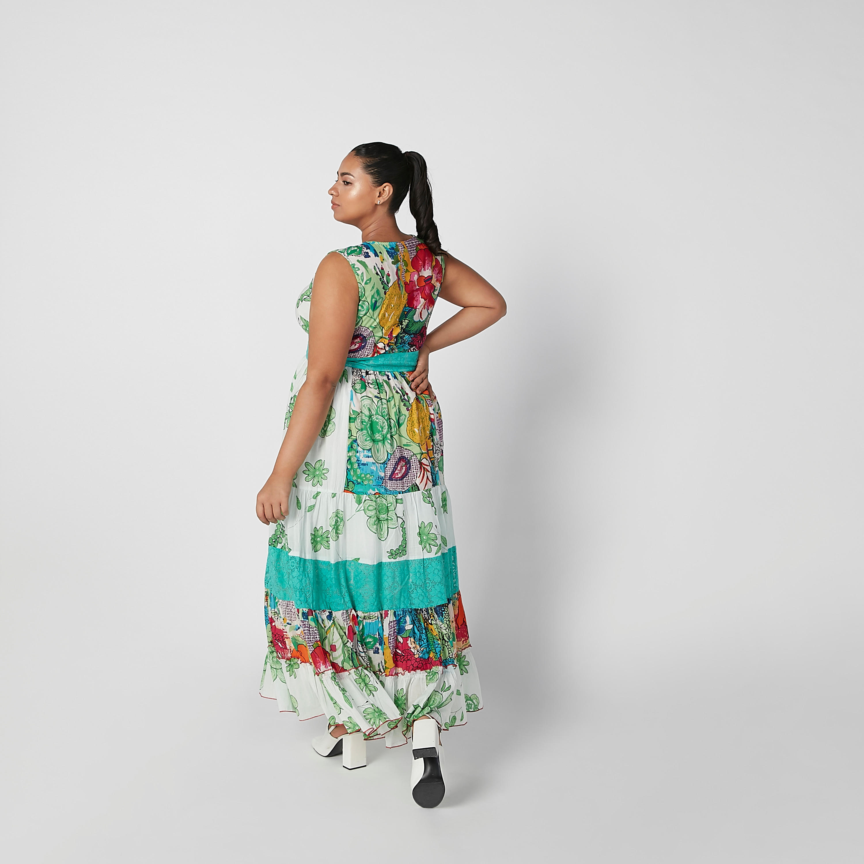 فستان طويل إيه لاين دون أكمام بأربطة وطبعات زهرية-women-clothing-dresses-image-5