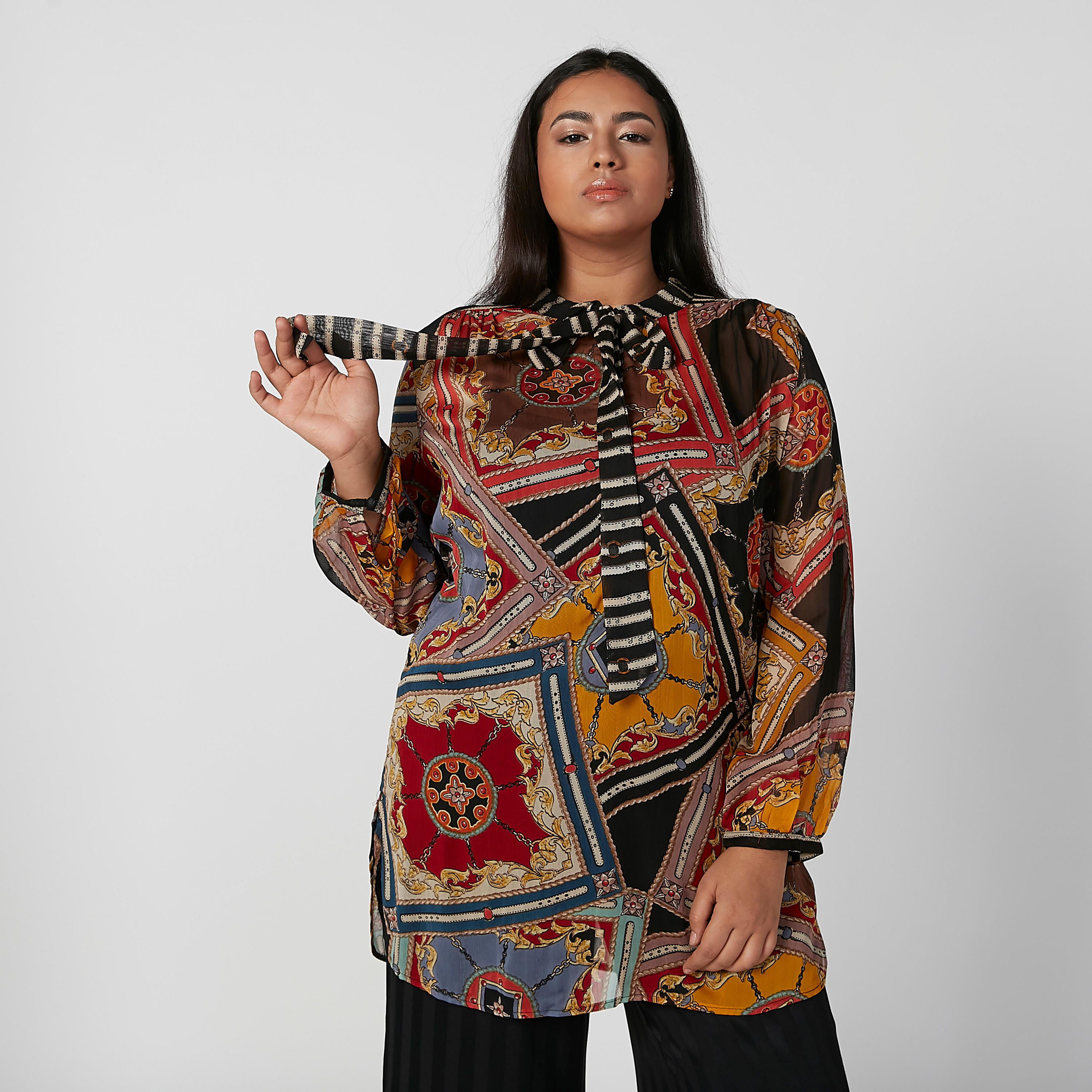 بلوزة بأكمام طويلة وأربطة وطبعات-women-clothing-shirtsandblouses-blouses-image-1