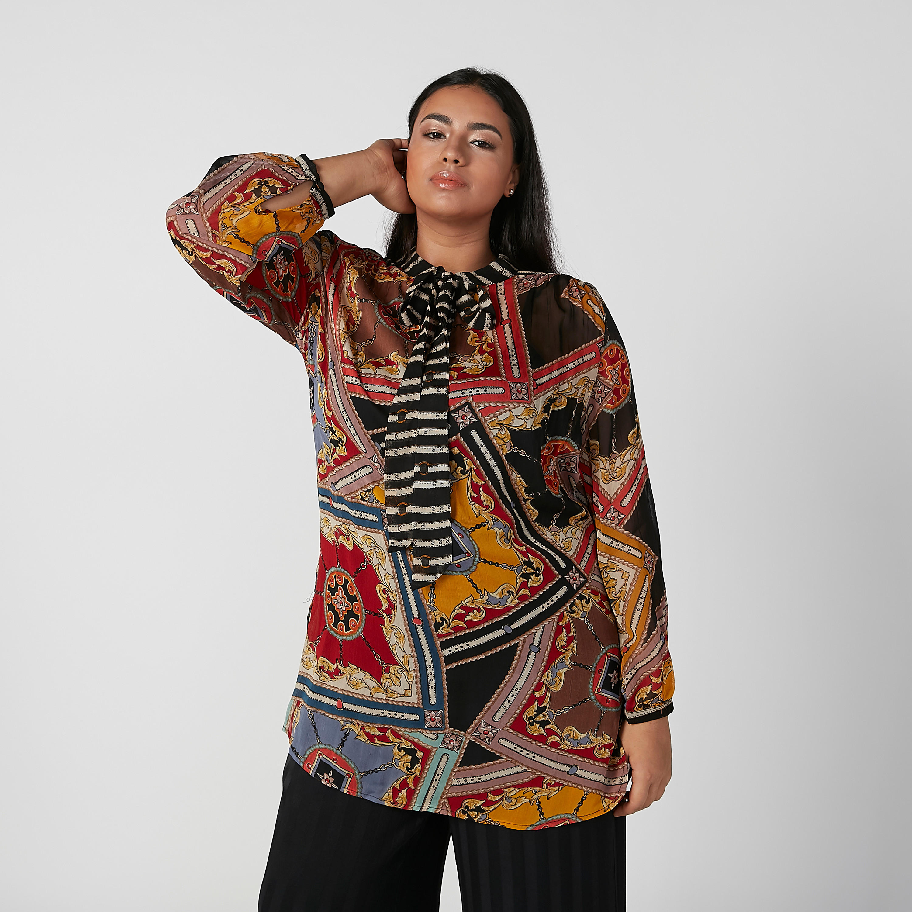 بلوزة بأكمام طويلة وأربطة وطبعات-women-clothing-shirtsandblouses-blouses-image-4