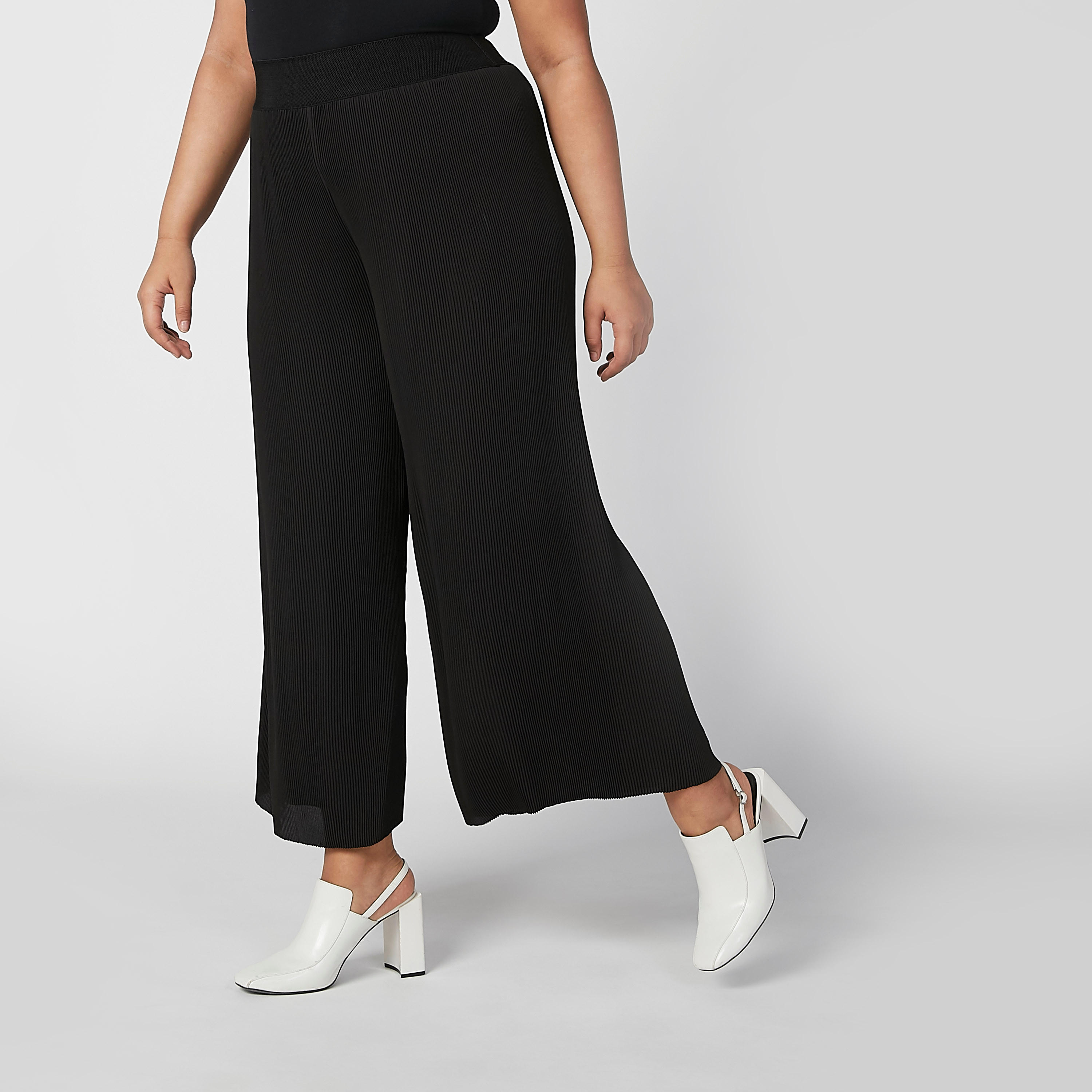 بنطلون بالازو بارز الملمس بخصر مطّاطي-women-clothing-bottoms-trousers-image-1