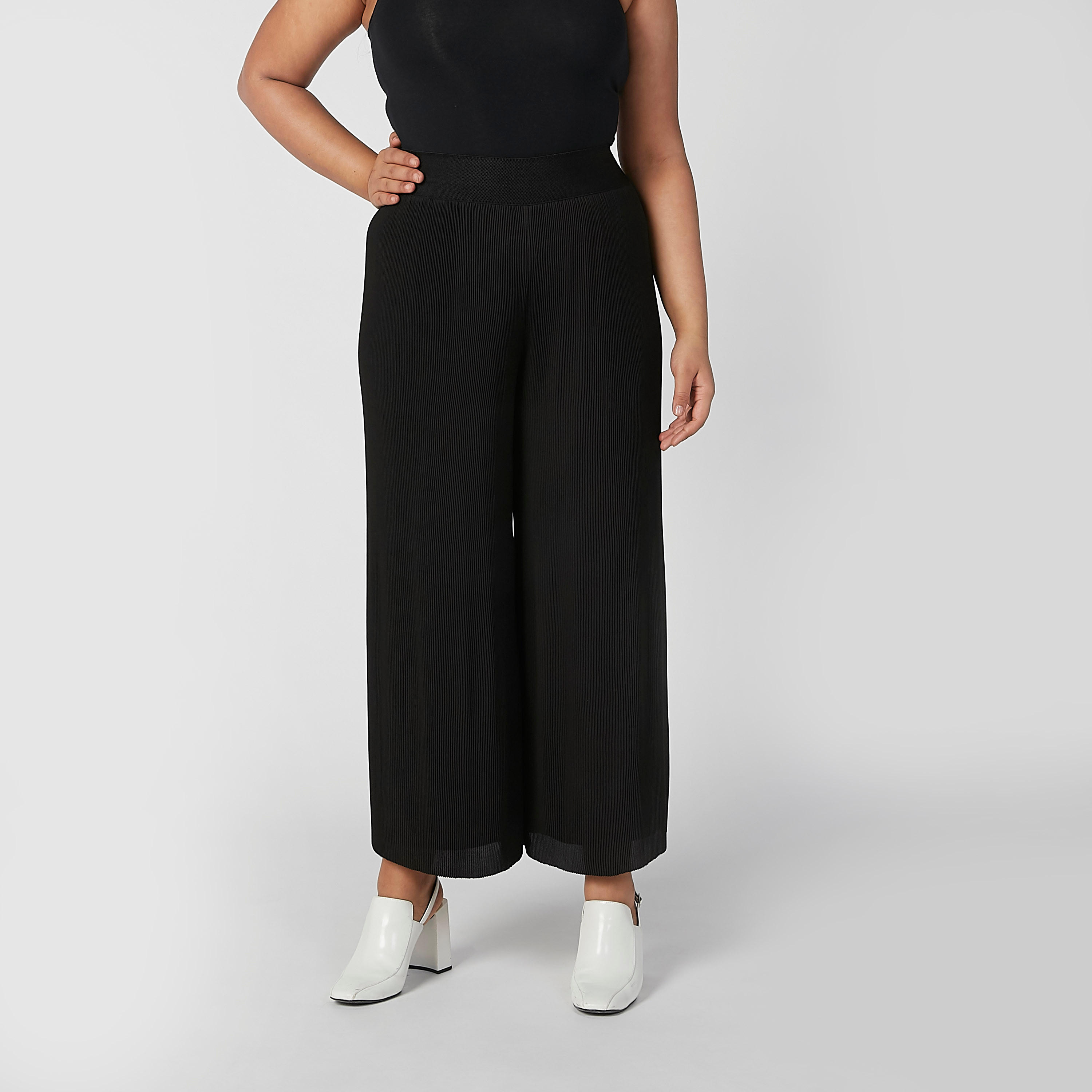 بنطلون بالازو بارز الملمس بخصر مطّاطي-women-clothing-bottoms-trousers-image-4
