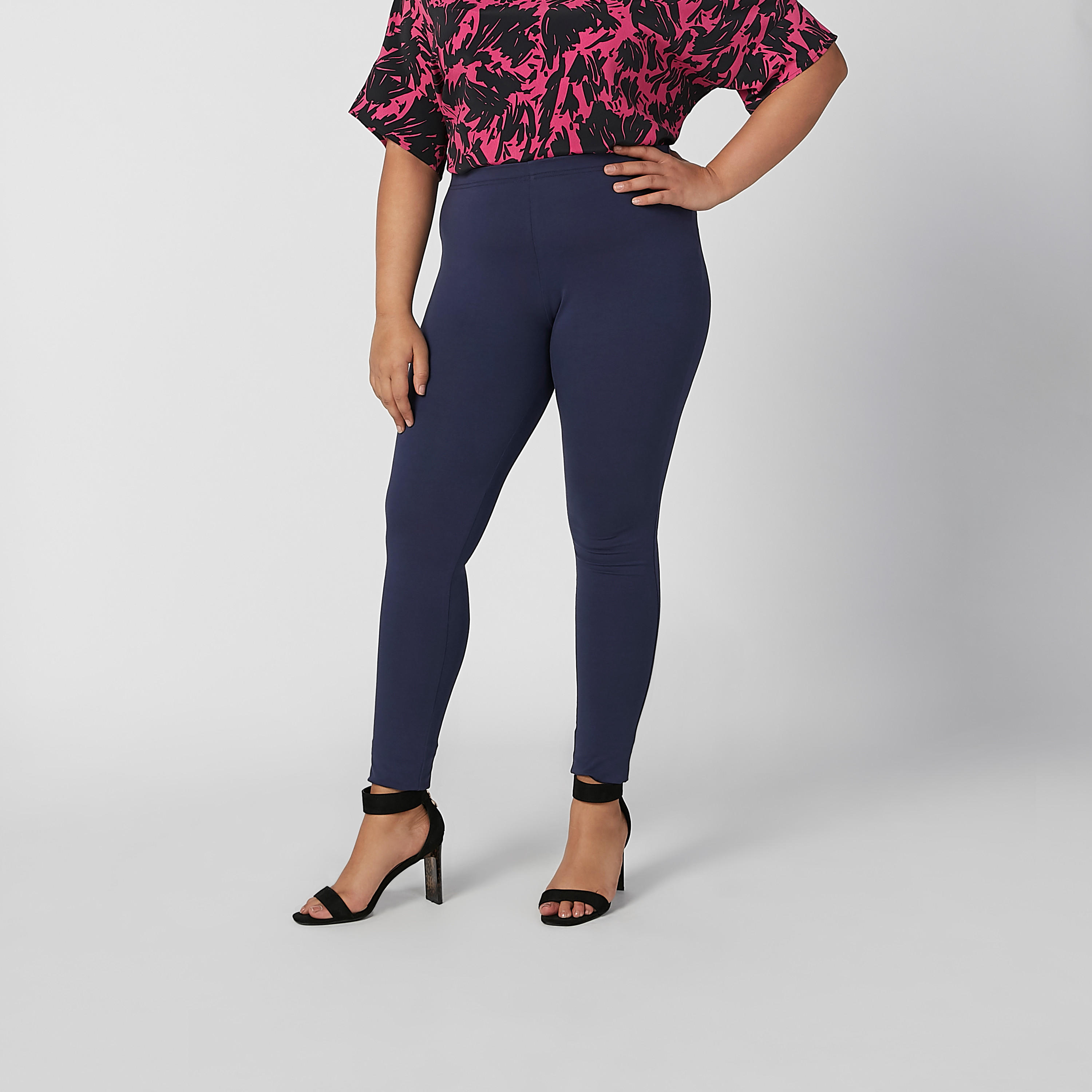 Full Length Plain Leggings with Elasticised Waistband-women-clothing-bottoms-leggings-image-1
