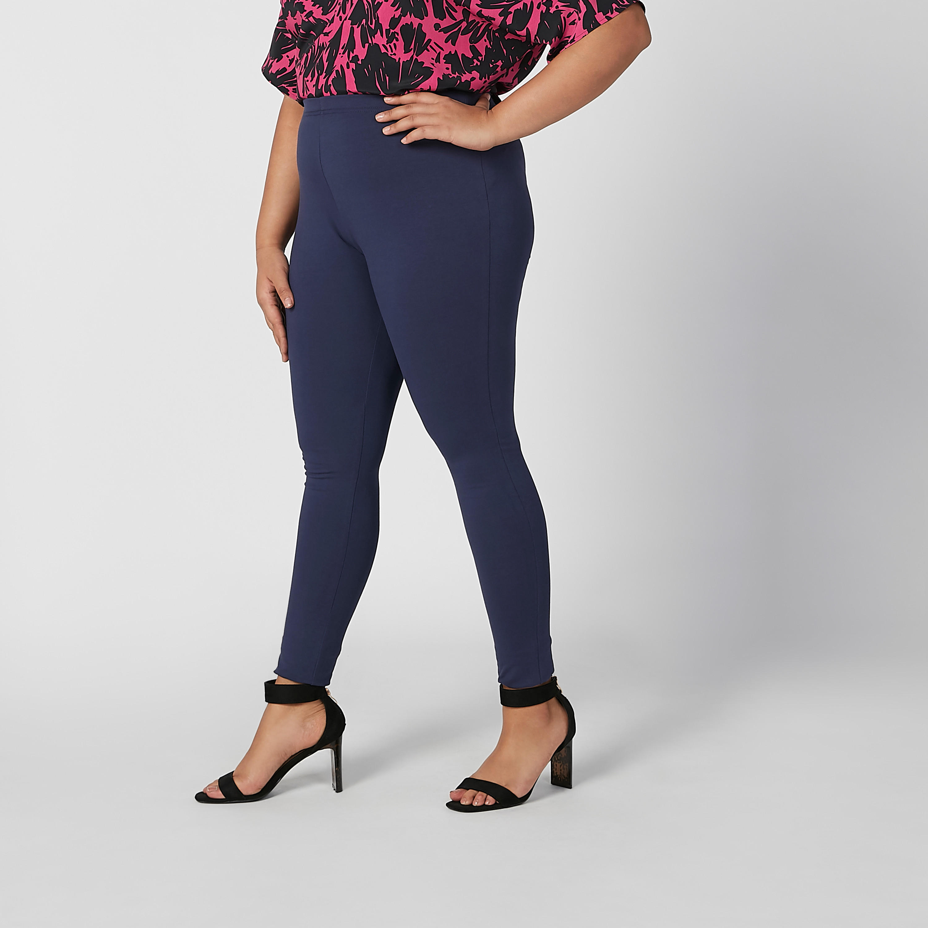 Full Length Plain Leggings with Elasticised Waistband-women-clothing-bottoms-leggings-image-3