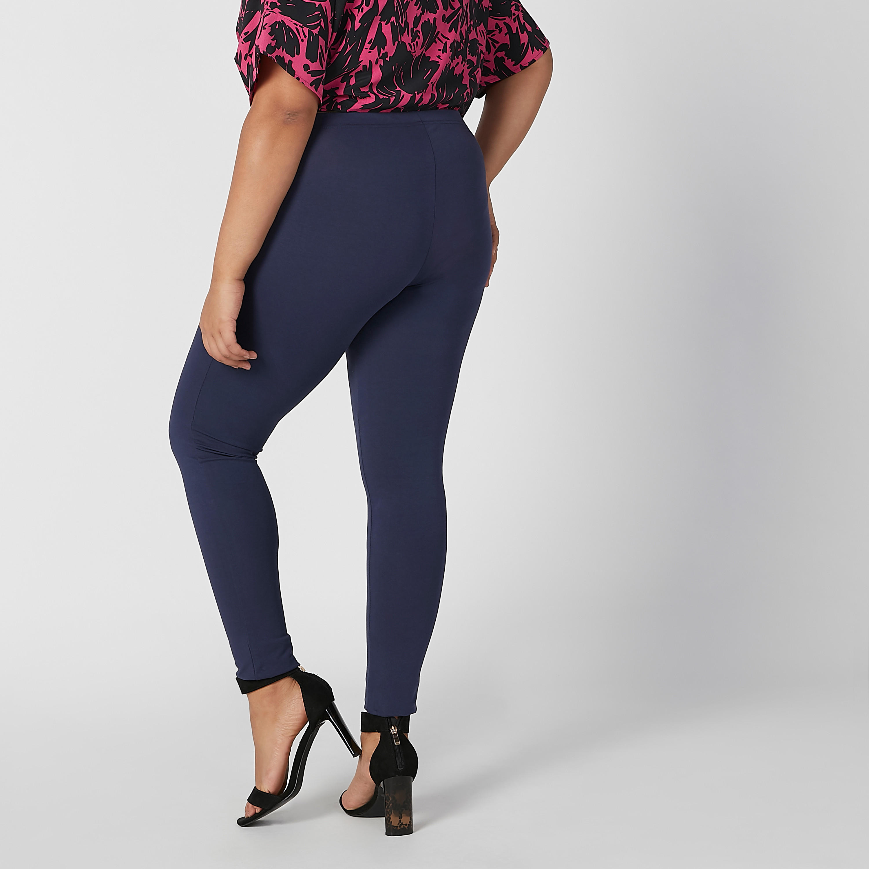 Full Length Plain Leggings with Elasticised Waistband-women-clothing-bottoms-leggings-image-4