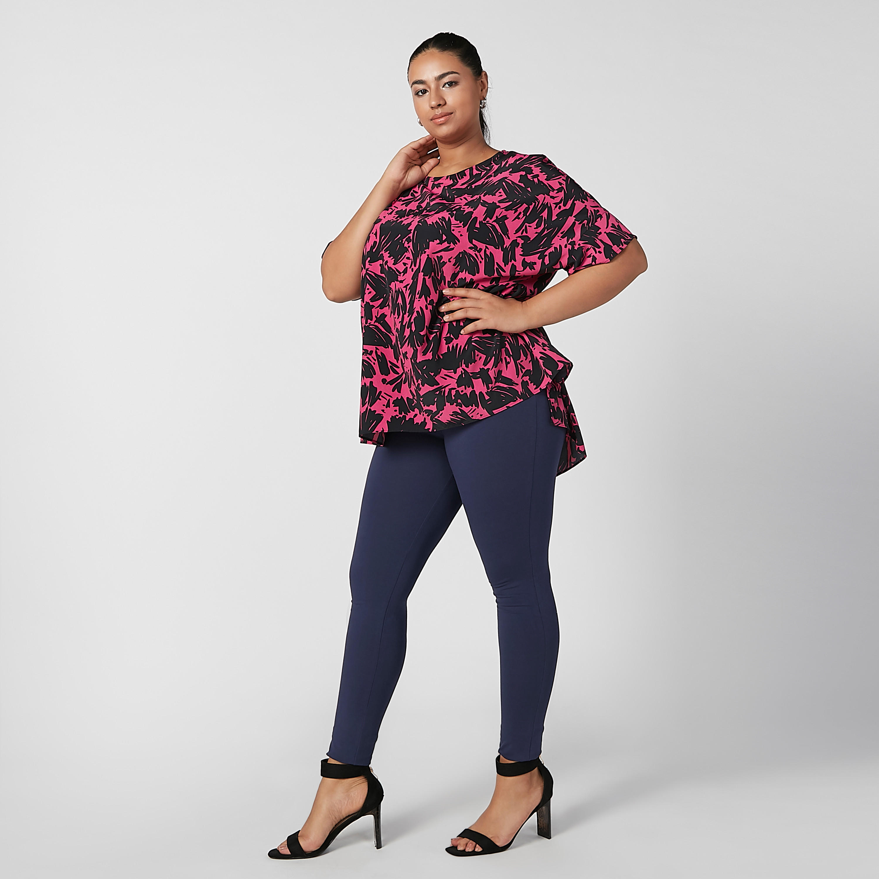 Full Length Plain Leggings with Elasticised Waistband-women-clothing-bottoms-leggings-image-5