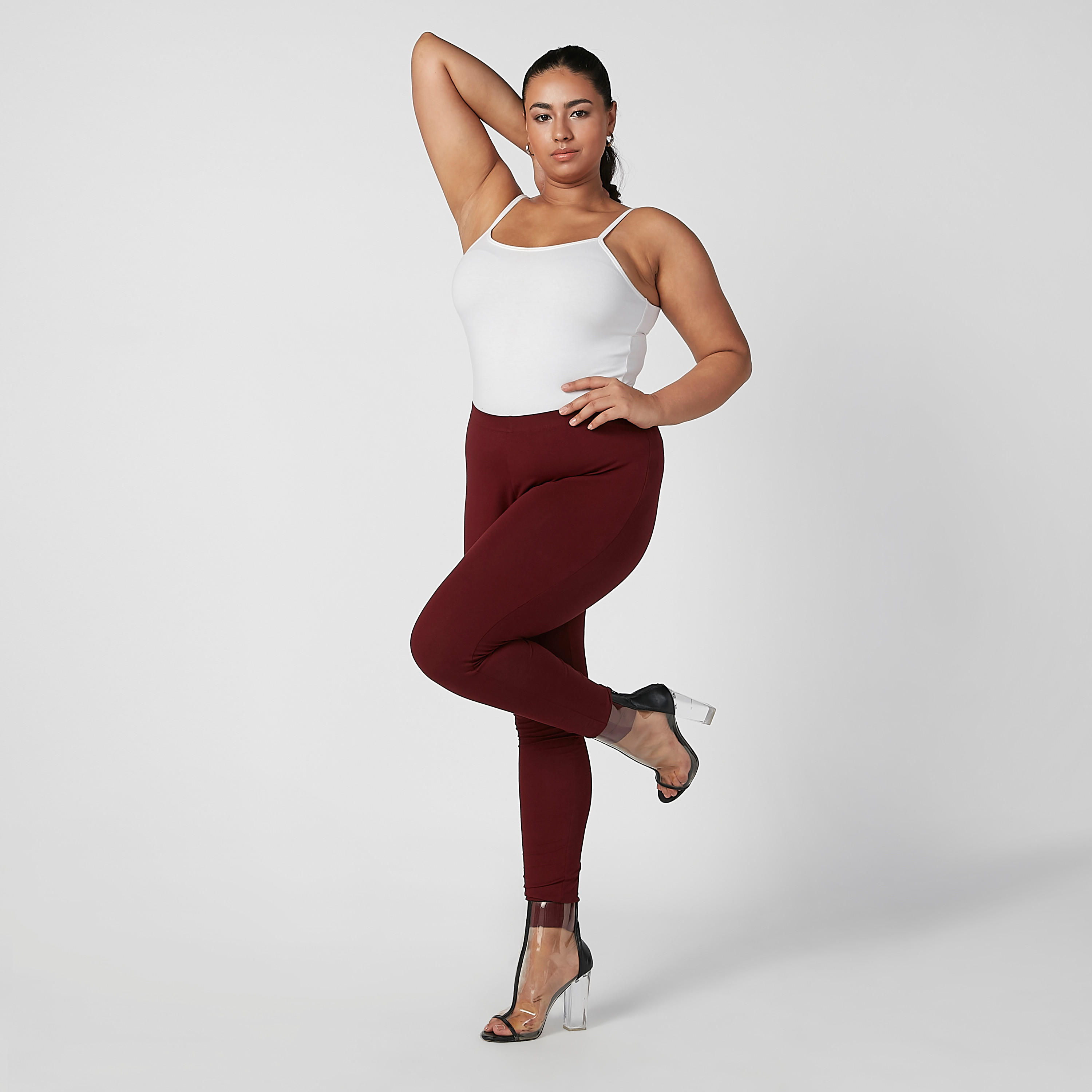 Plain Leggings with Elasticised Waistband-women-clothing-bottoms-leggings-image-2