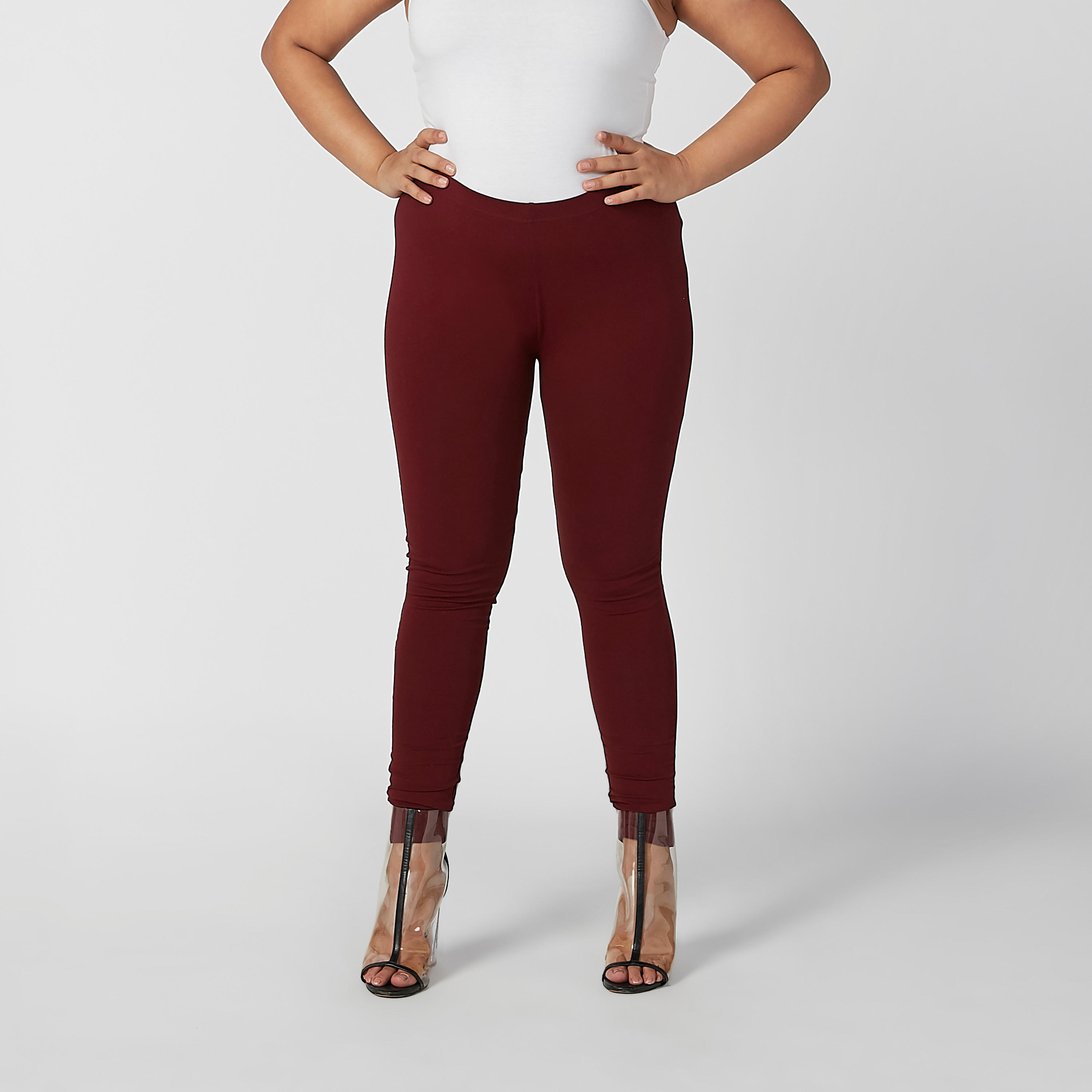 Plain Leggings with Elasticised Waistband-women-clothing-bottoms-leggings-image-1
