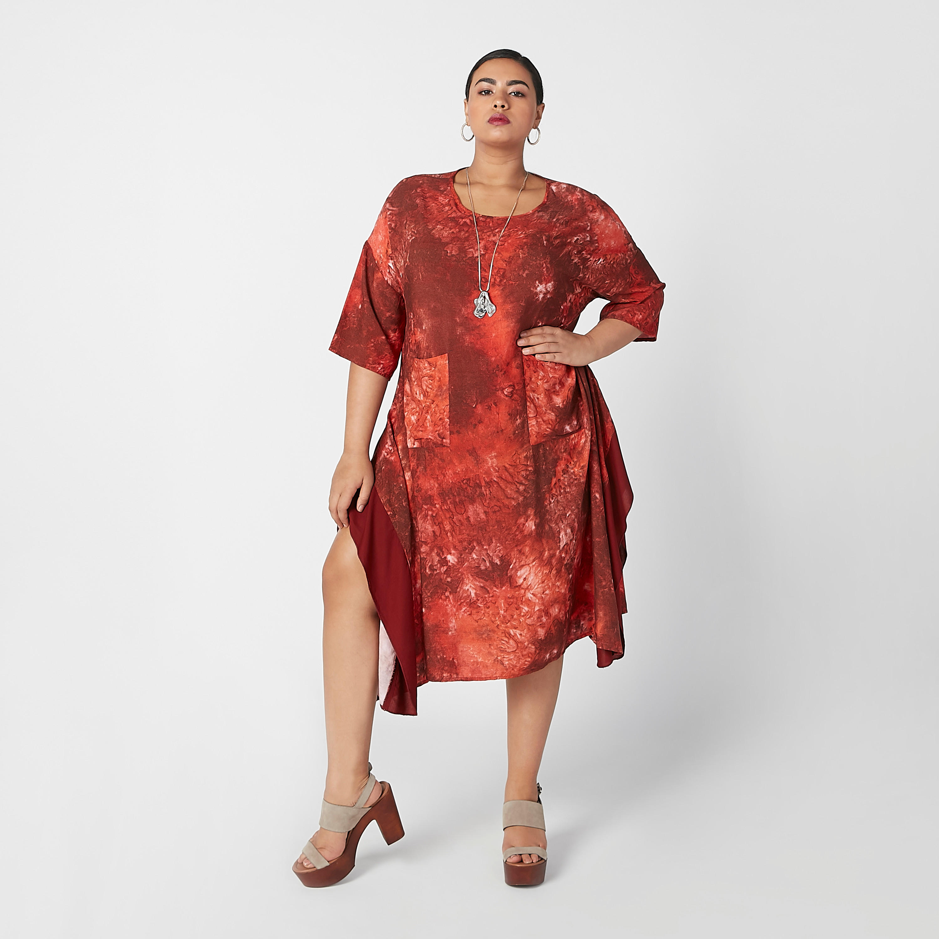 فستان بأكمام قصيرة وطبعات وجيوب-women-clothing-dresses-image-2