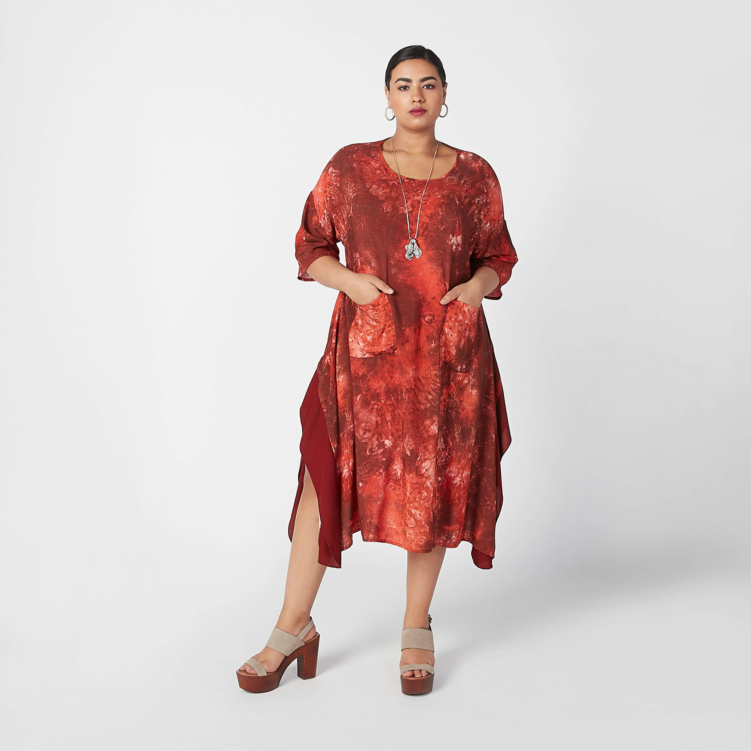 فستان بأكمام قصيرة وطبعات وجيوب-women-clothing-dresses-image-7
