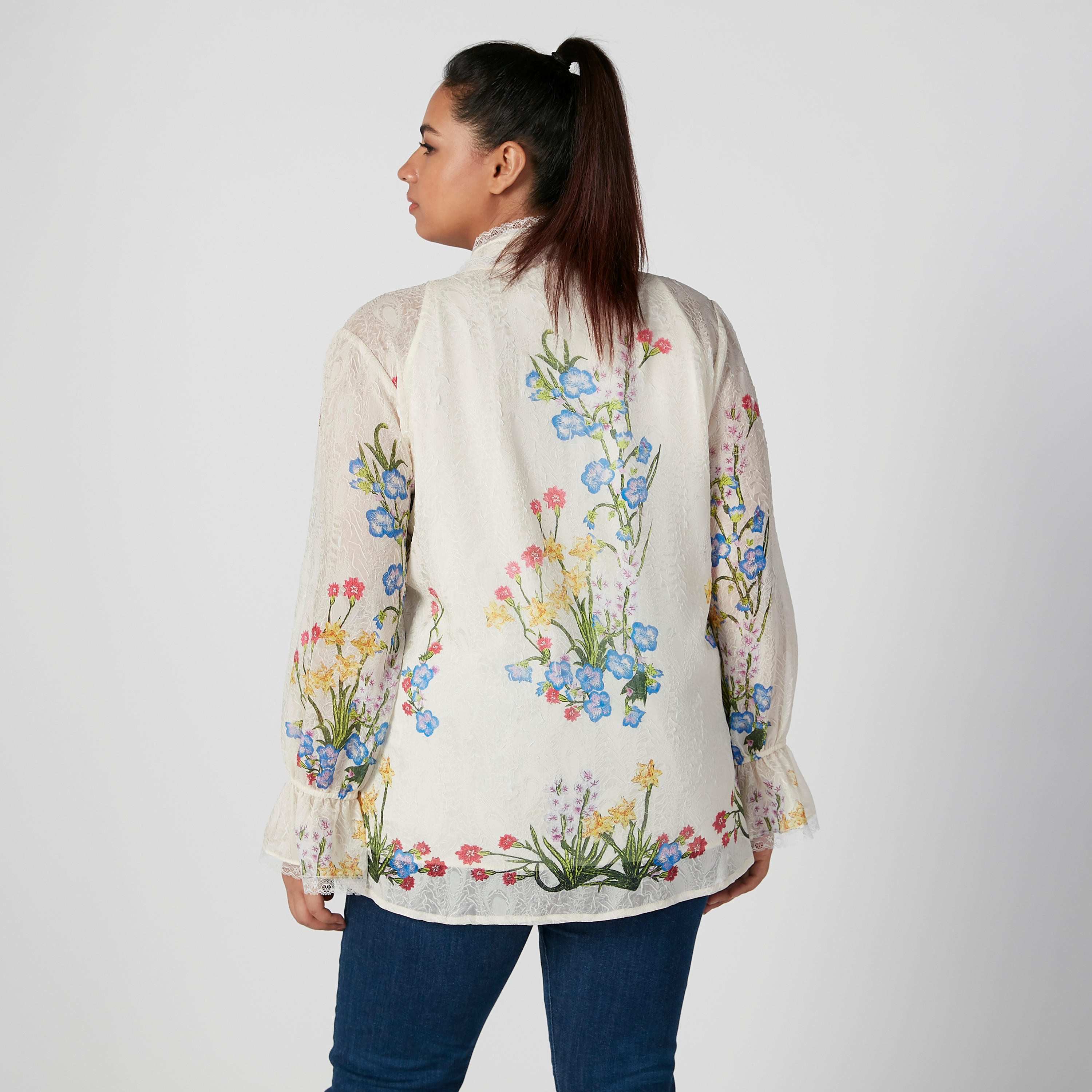 بلوزة بأكمام طويلة وطبعات زهرية وربطة عنق-women-clothing-shirtsandblouses-blouses-image-4