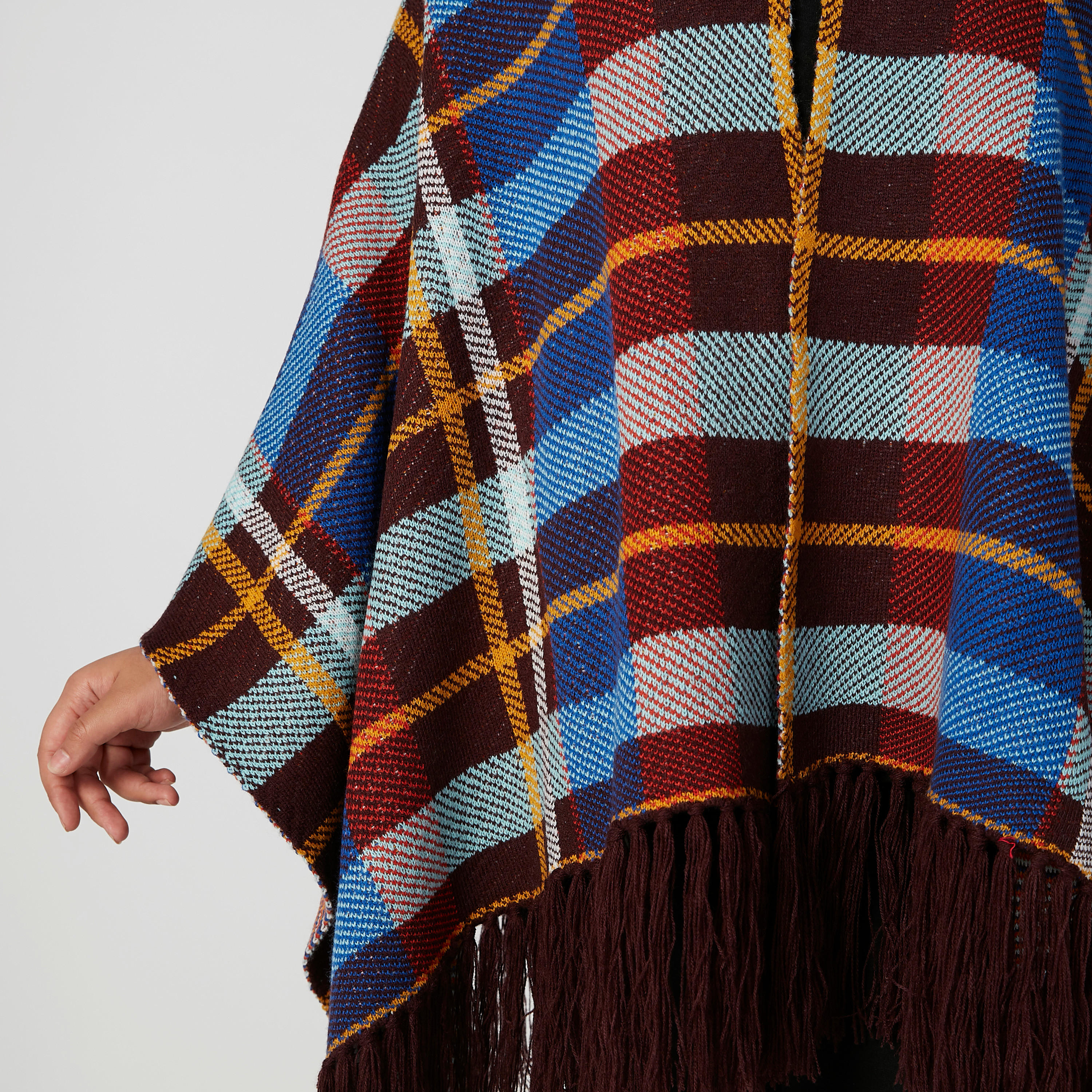 Chequered Cardigan with Tassels-women-winterwear-cardigansandjumpers-cardigans-image-3