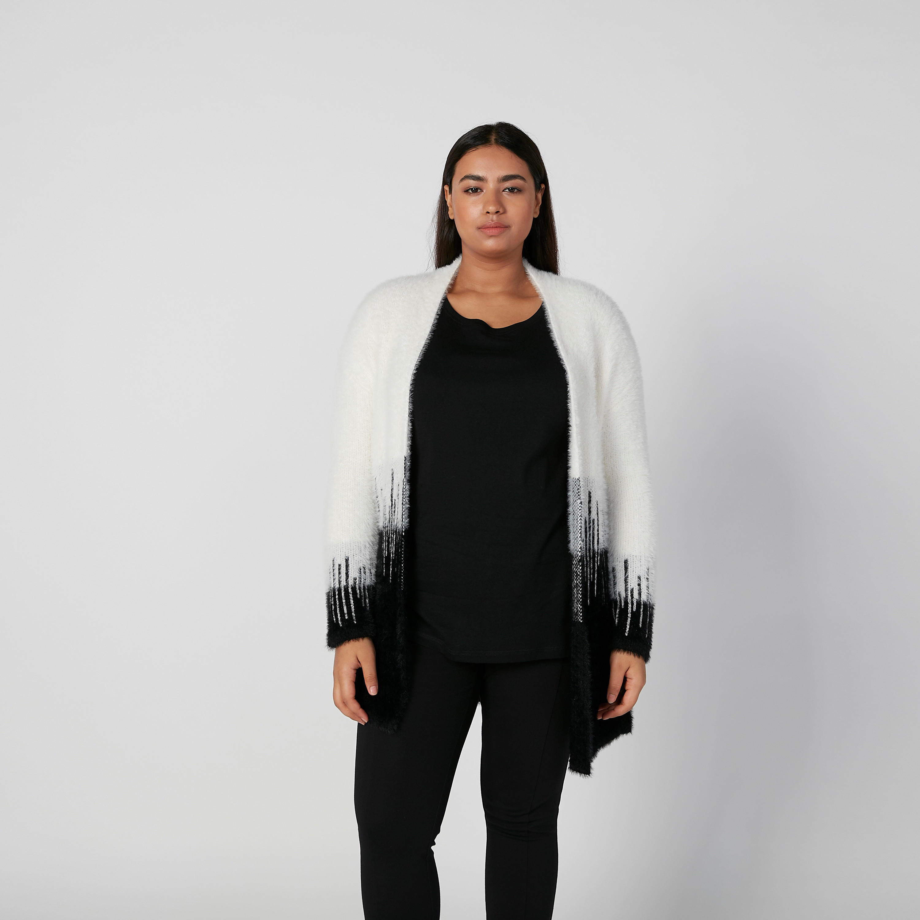 Textured Cardigan with Long Sleeves-women-winterwear-cardigansandjumpers-cardigans-image-1