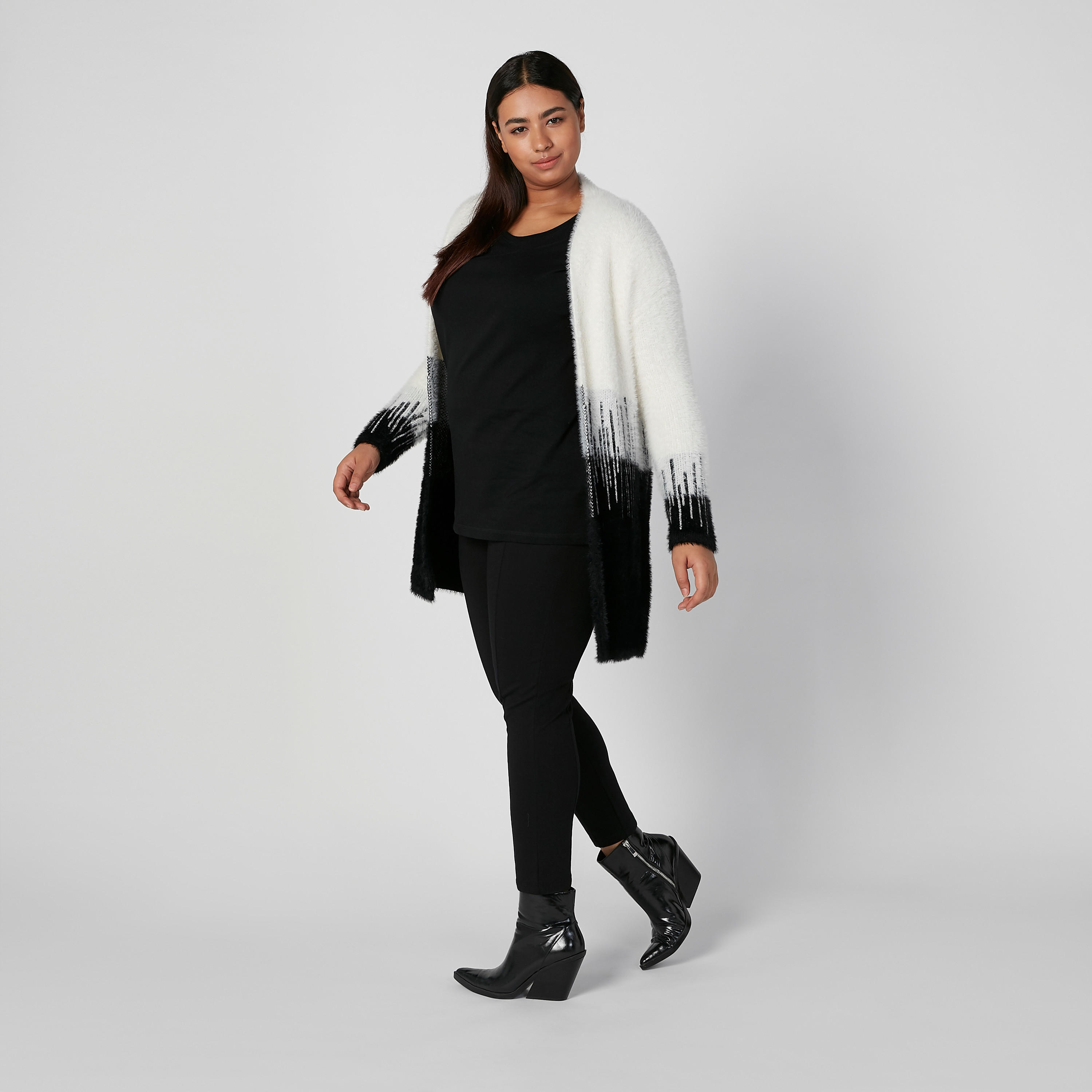 Textured Cardigan with Long Sleeves-women-winterwear-cardigansandjumpers-cardigans-image-2