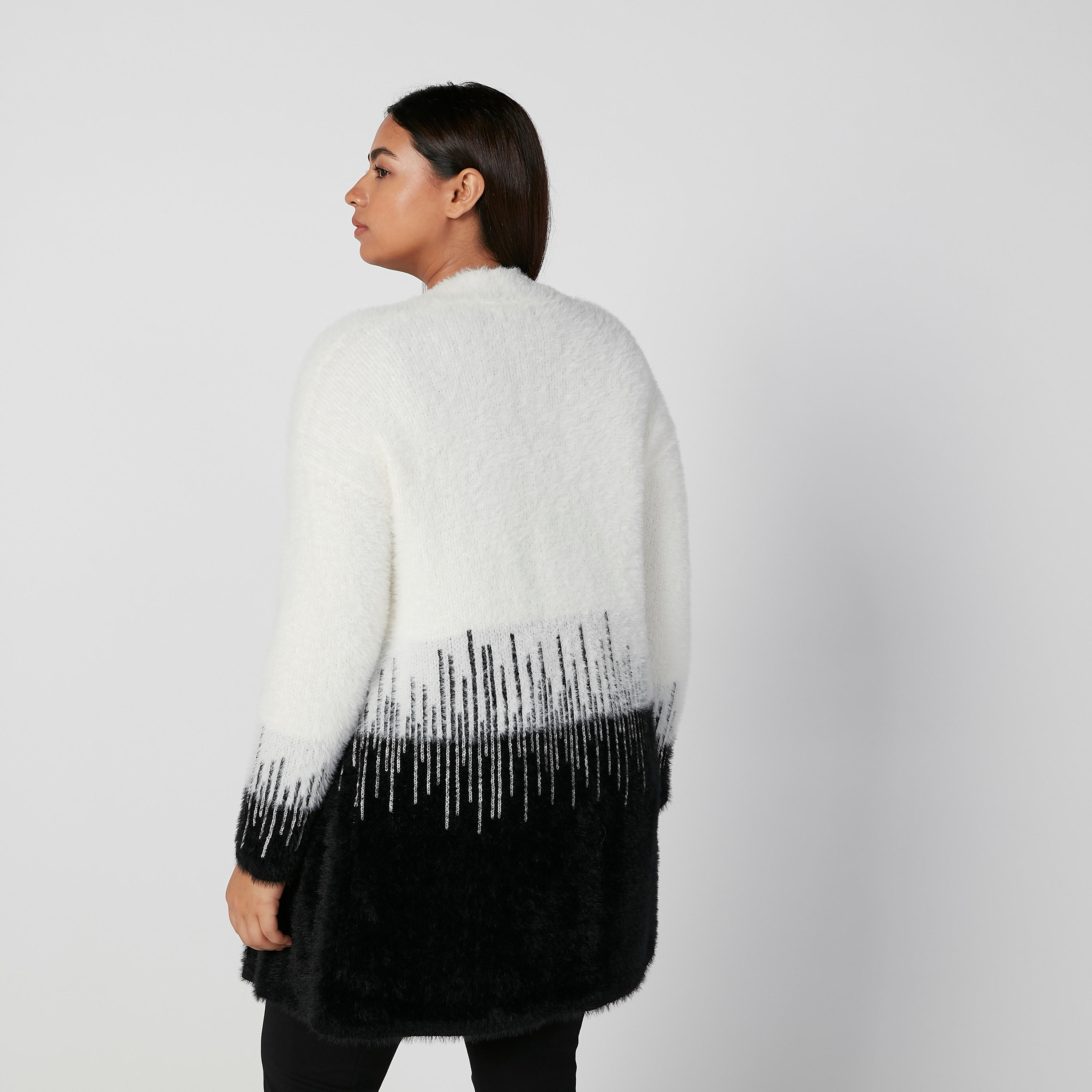 Textured Cardigan with Long Sleeves-women-winterwear-cardigansandjumpers-cardigans-image-4