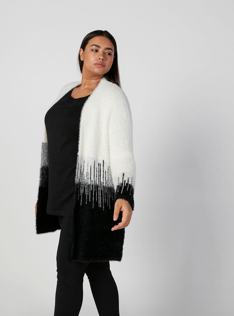 Textured Cardigan with Long Sleeves-women-winterwear-cardigansandjumpers-cardigans-image-5