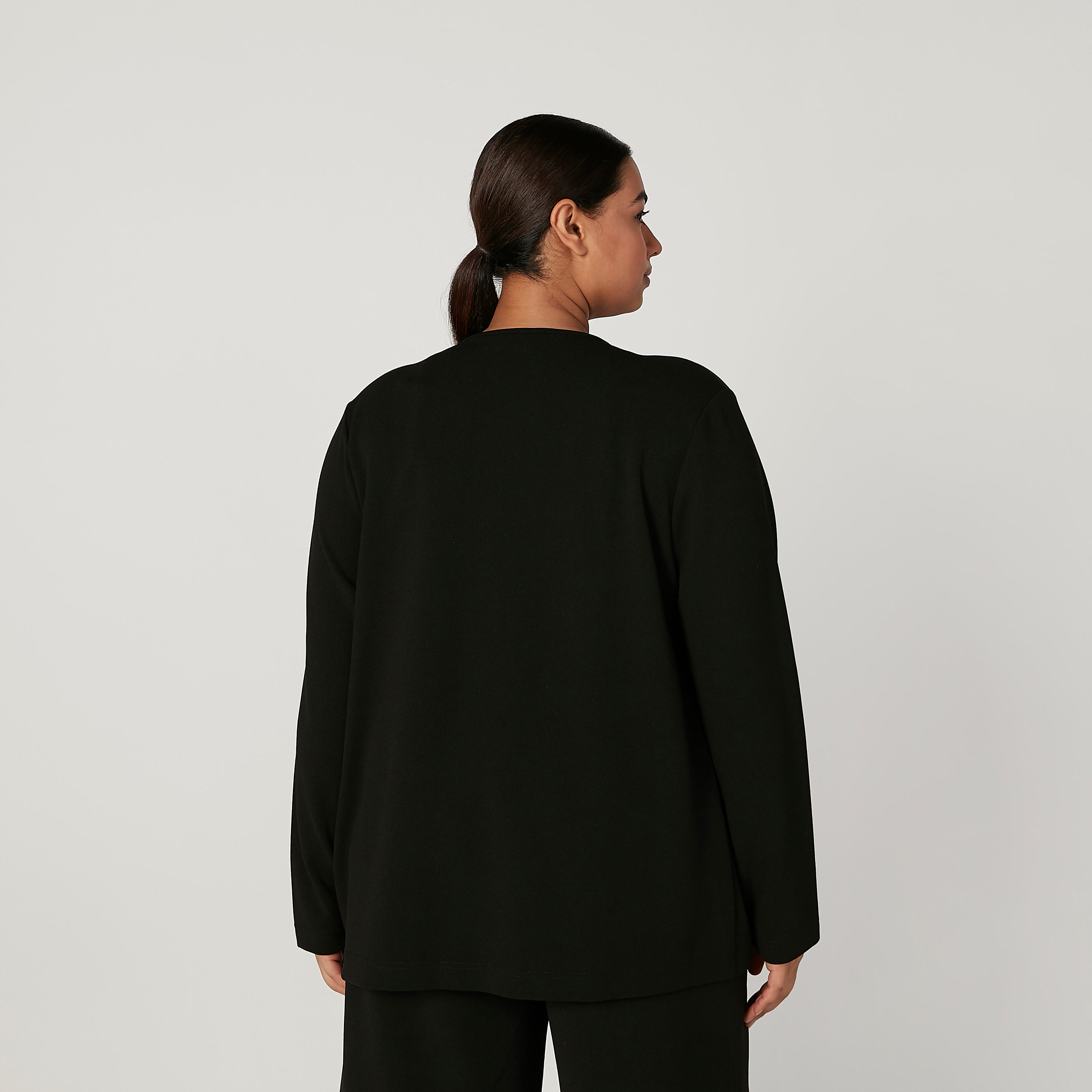 Plain Jacket with Long Sleeves and Pocket Detail-women-winterwear-coatsandjackets-jackets-image-4