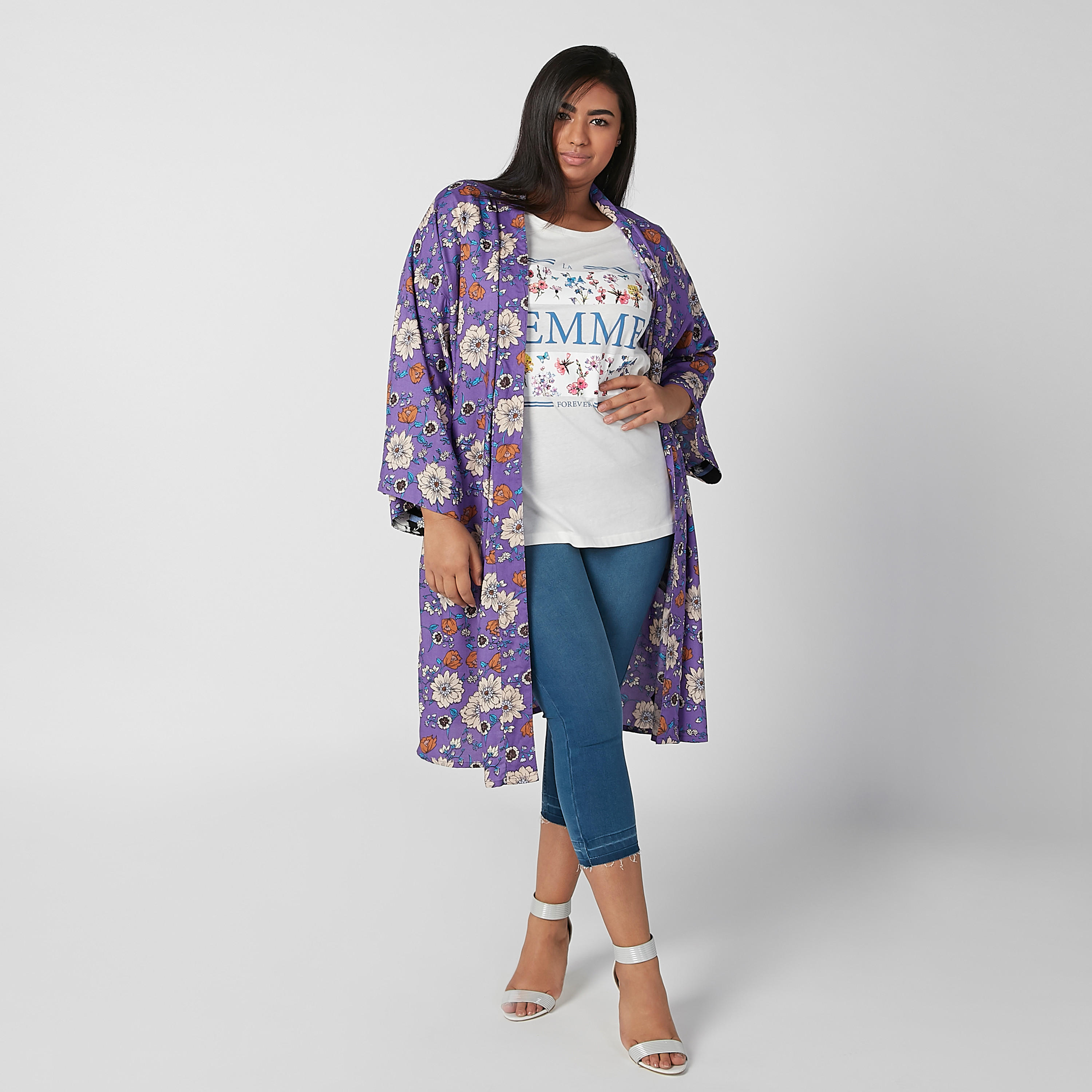 بنطلون ليقنز 3/4 سادة بخصر مطّاطي متوسط الارتفاع-women-clothing-bottoms-leggings-image-3