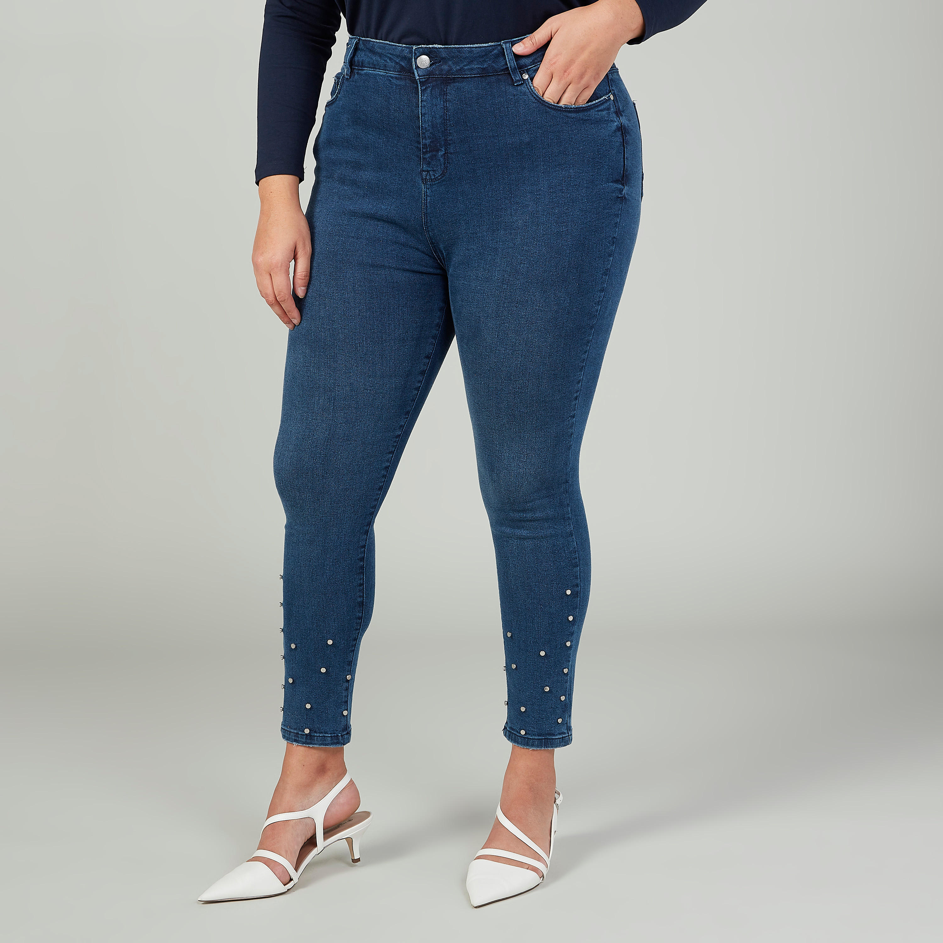 Mid-Rise Slim Fit Pearl Embellished Jeans with 5-Pockets-women-clothing-bottoms-jeans-image-1