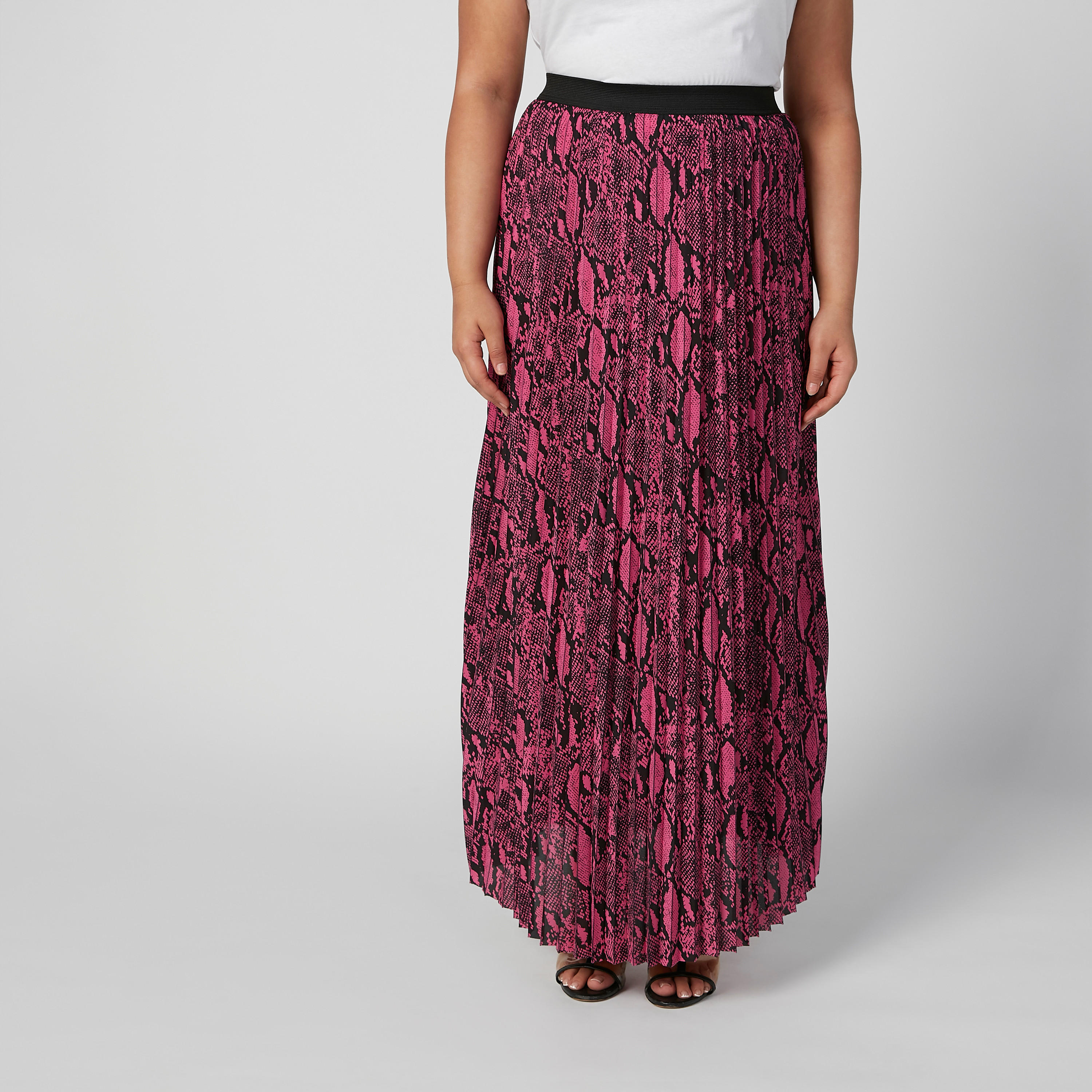 تنورة ميدي إيه لاين بخصر مطّاطي وطبعات حيوانات-women-clothing-bottoms-skirts-image-1