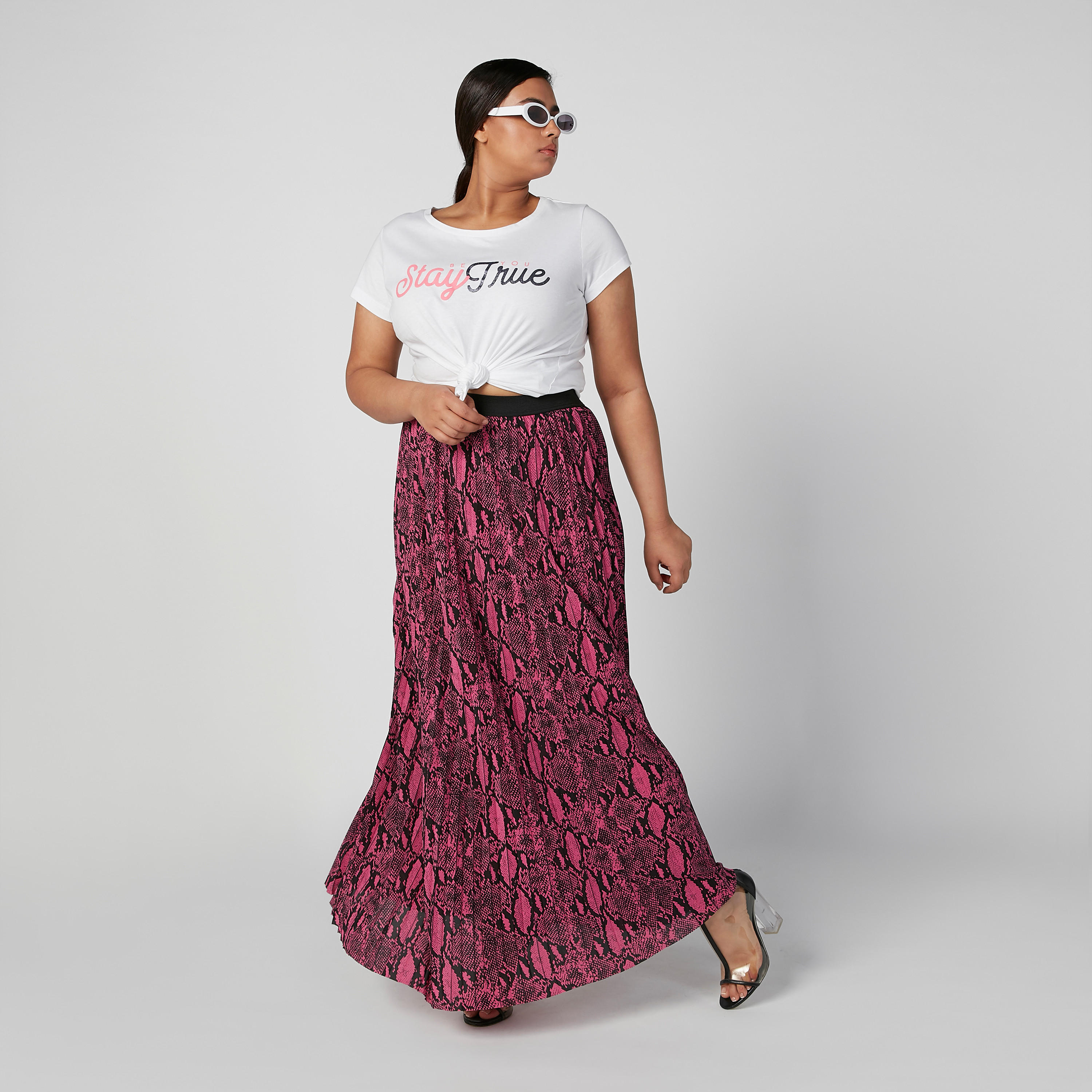 تنورة ميدي إيه لاين بخصر مطّاطي وطبعات حيوانات-women-clothing-bottoms-skirts-image-2