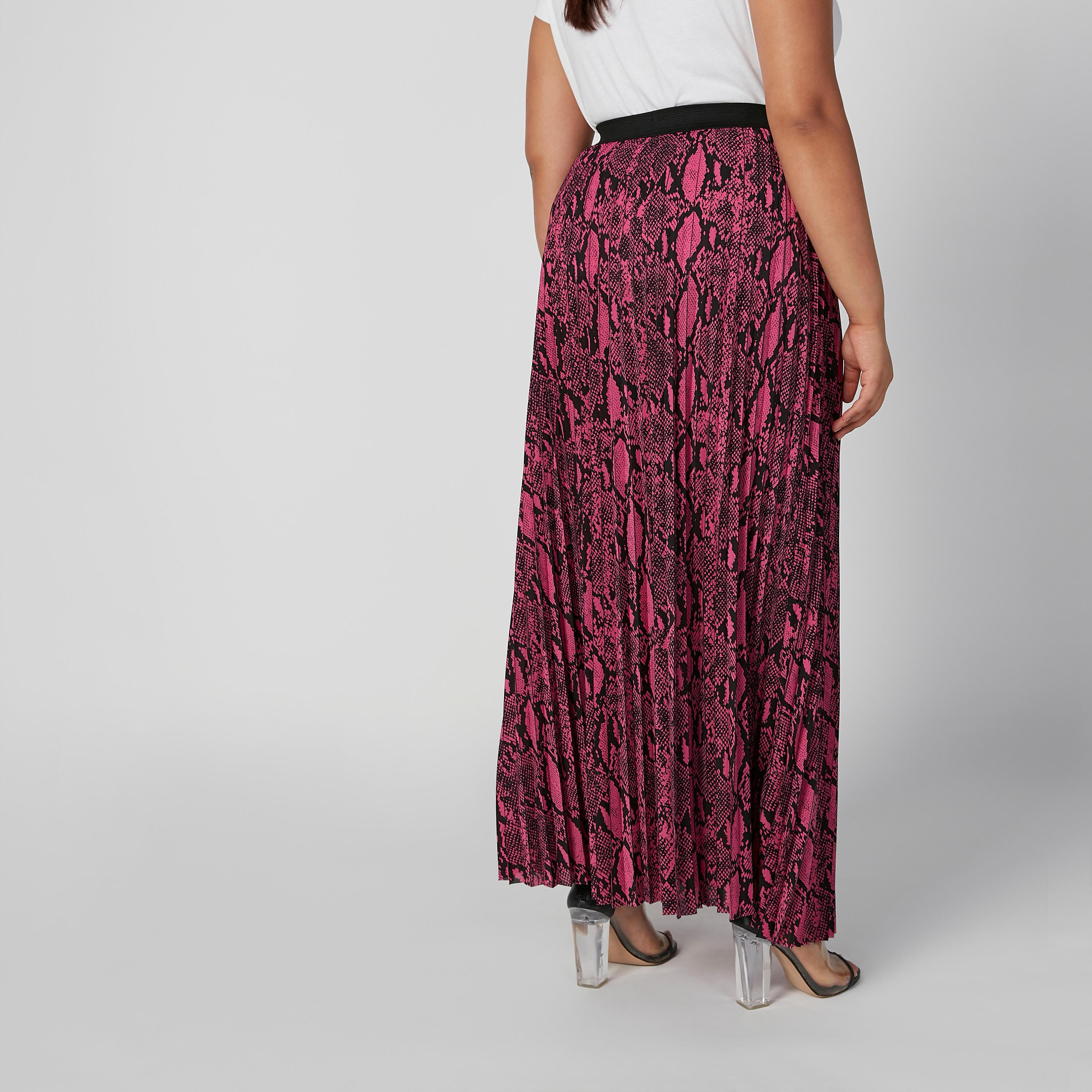 تنورة ميدي إيه لاين بخصر مطّاطي وطبعات حيوانات-women-clothing-bottoms-skirts-image-4