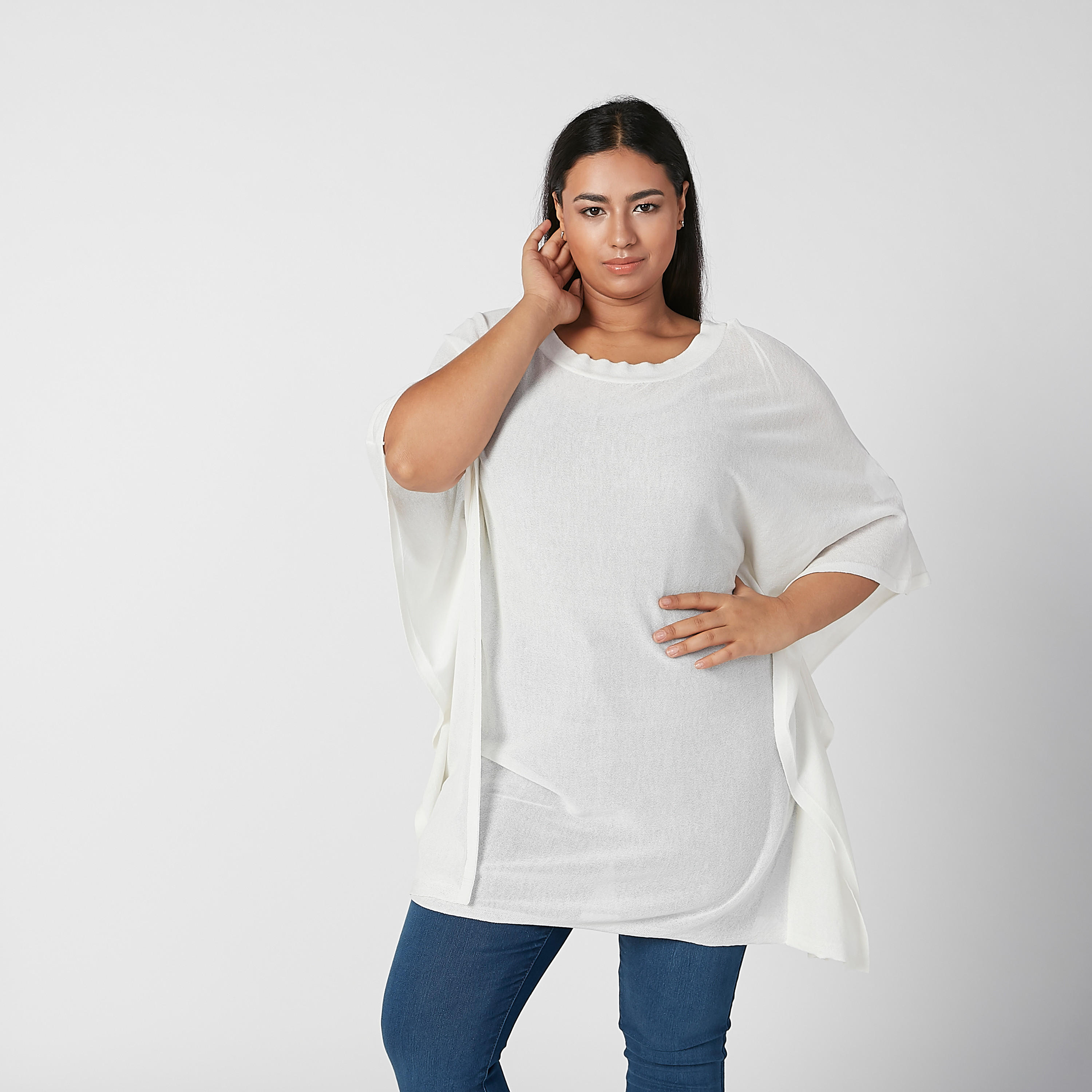 تونيك سادة بياقة قارب وأكمام متصلة-women-clothing-shirtsandblouses-blouses-image-3