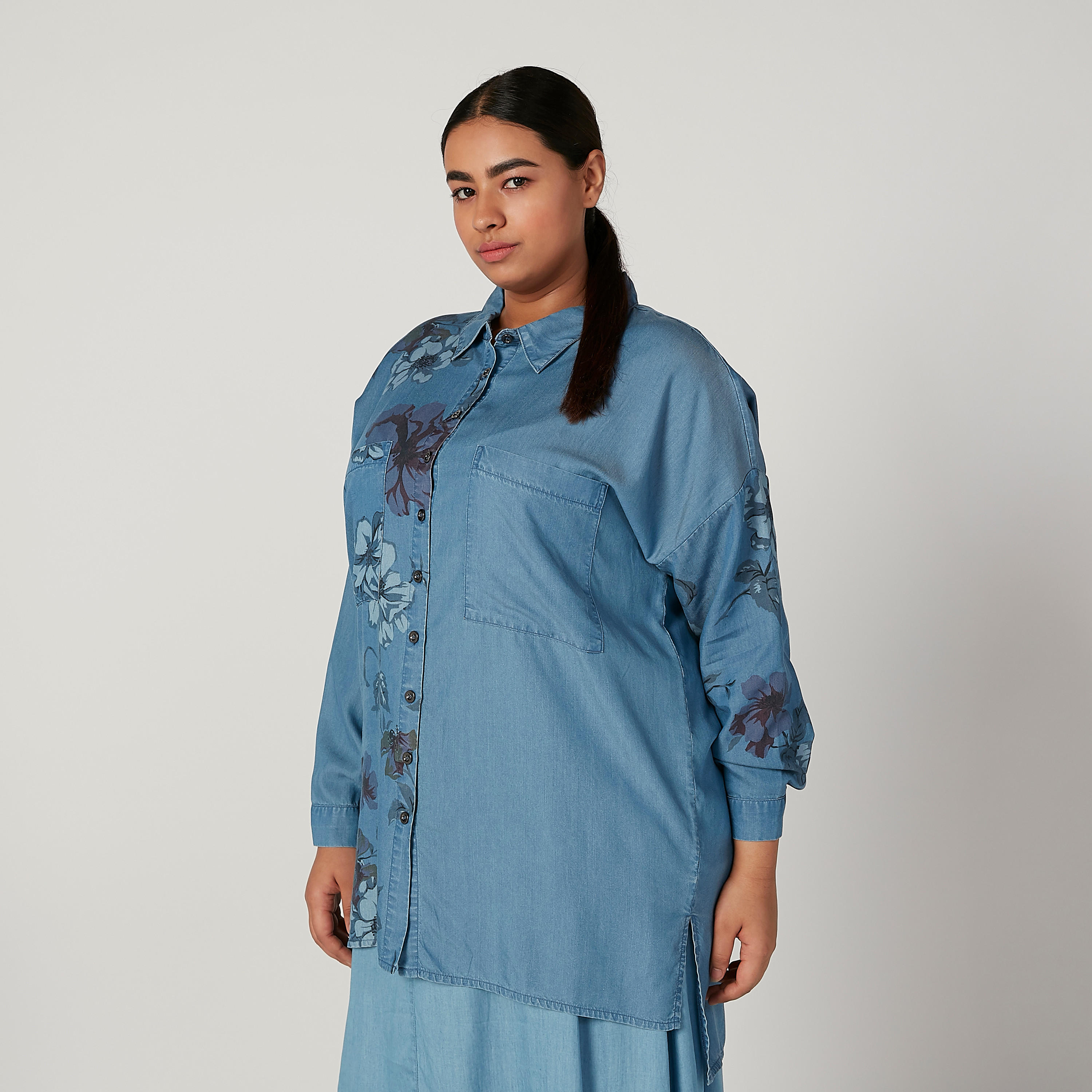 تونيك بأكمام طويلة وجيوب على الصدر وطبعات-women-clothing-shirtsandblouses-blouses-image-4