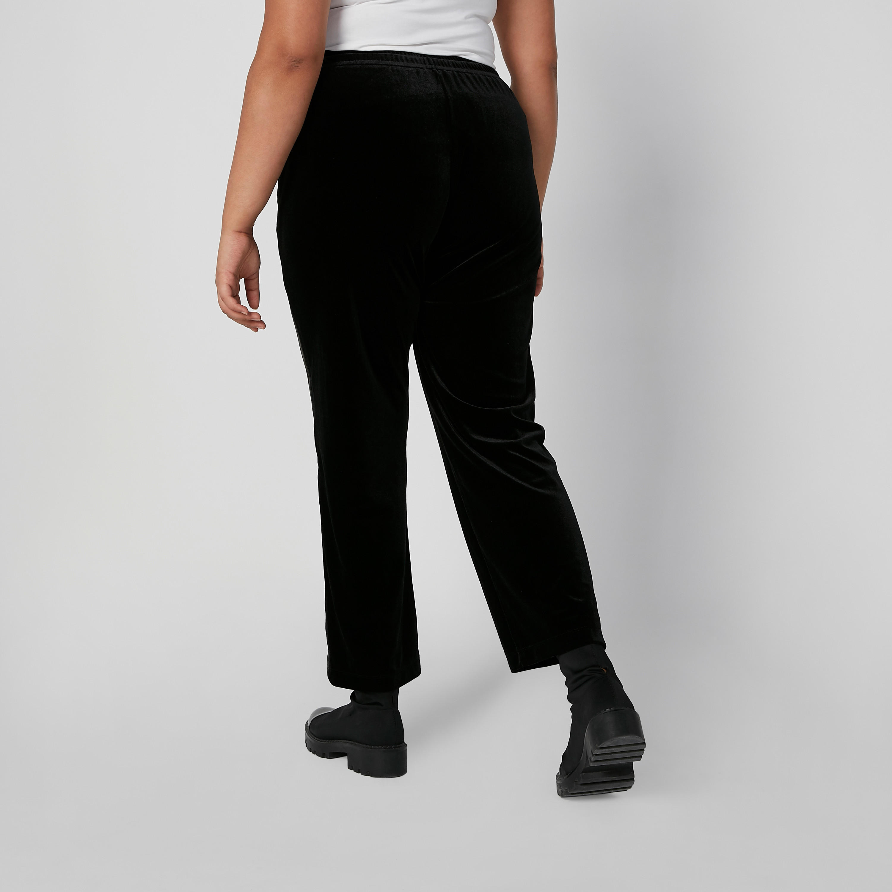 بنطلون بارز الملمس بخصر مطّاطي متوسط الارتفاع ورباط-women-clothing-bottoms-trousers-image-4
