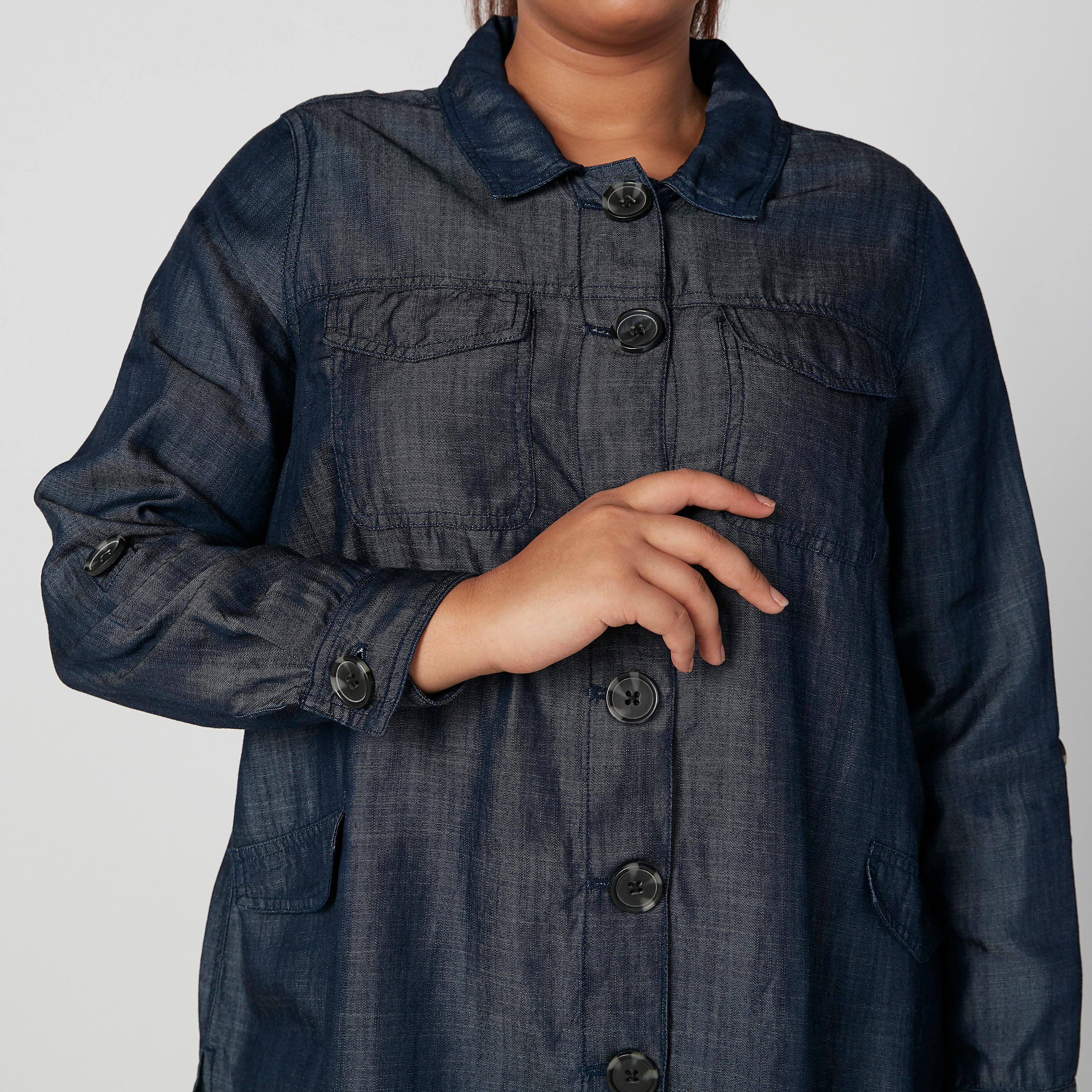 قميص مستدام سادة بياقة عاديّة وأكمام طويلة -women-clothing-shirtsandblouses-blouses-image-3