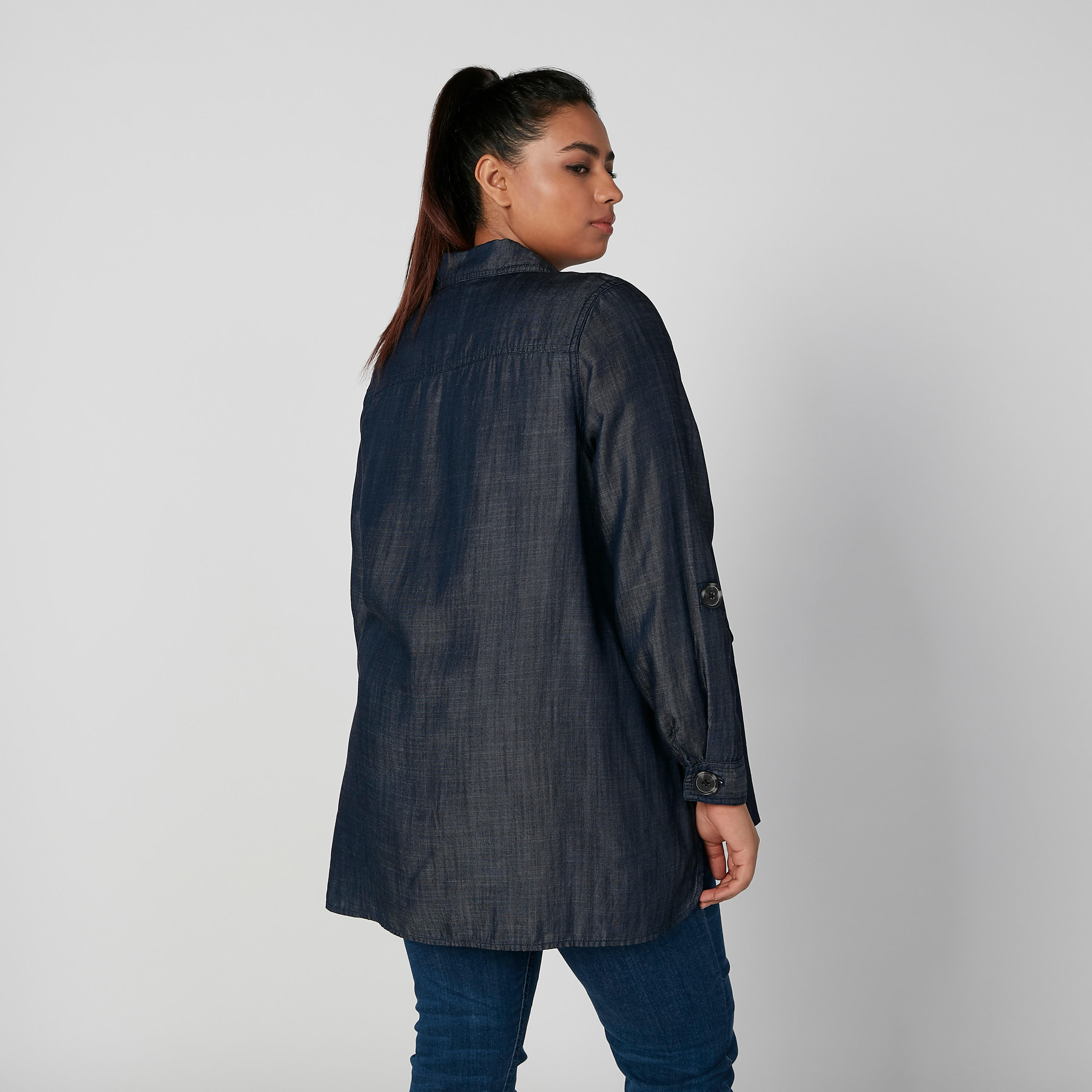 قميص مستدام سادة بياقة عاديّة وأكمام طويلة -women-clothing-shirtsandblouses-blouses-image-4