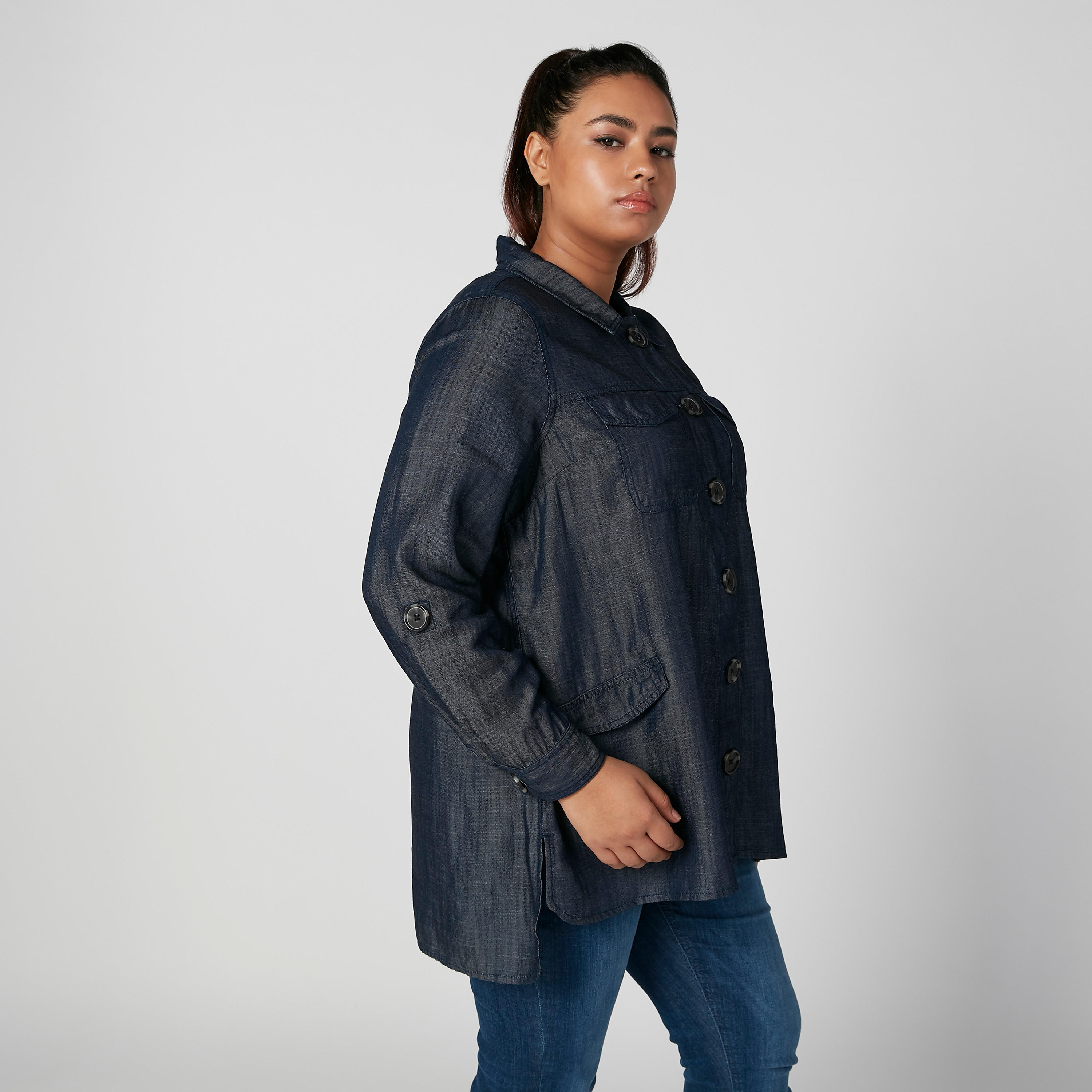 قميص مستدام سادة بياقة عاديّة وأكمام طويلة -women-clothing-shirtsandblouses-blouses-image-5