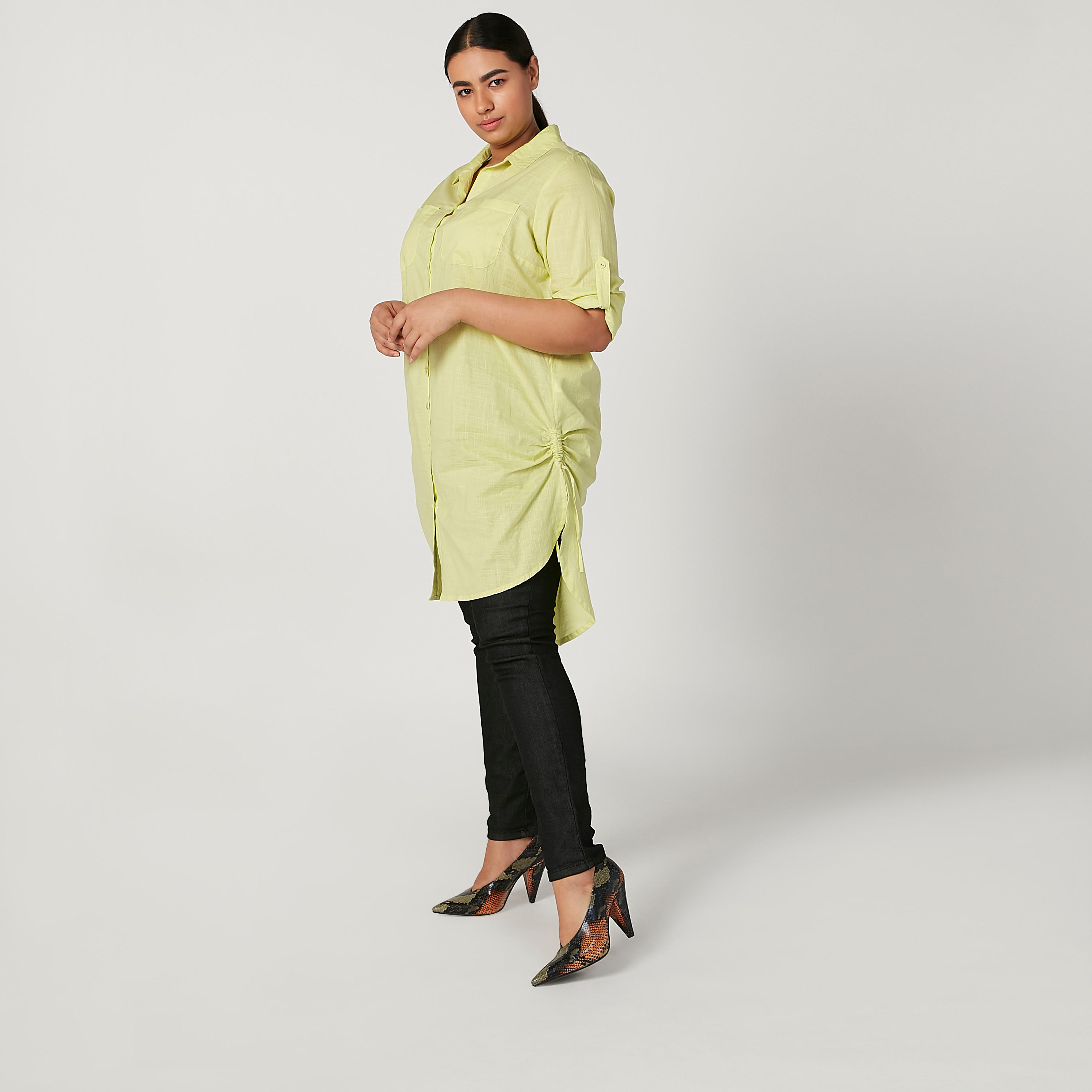 تونيك سادة بأكمام طويلة وجيوب على الصدر-women-clothing-shirtsandblouses-blouses-image-2
