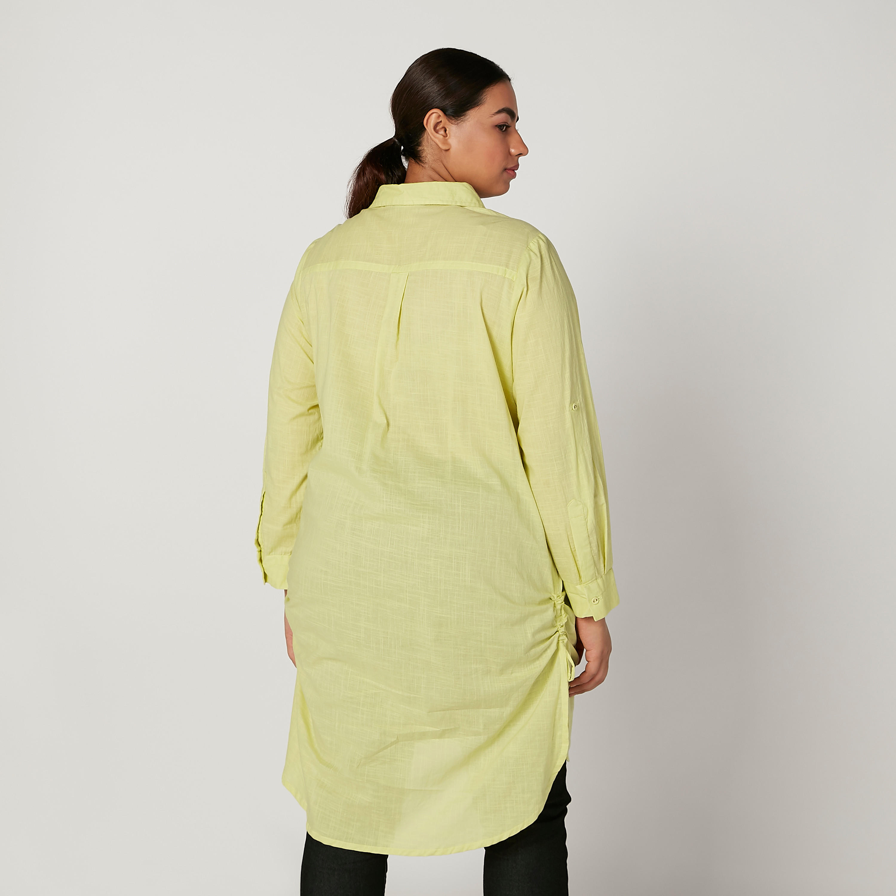 تونيك سادة بأكمام طويلة وجيوب على الصدر-women-clothing-shirtsandblouses-blouses-image-4