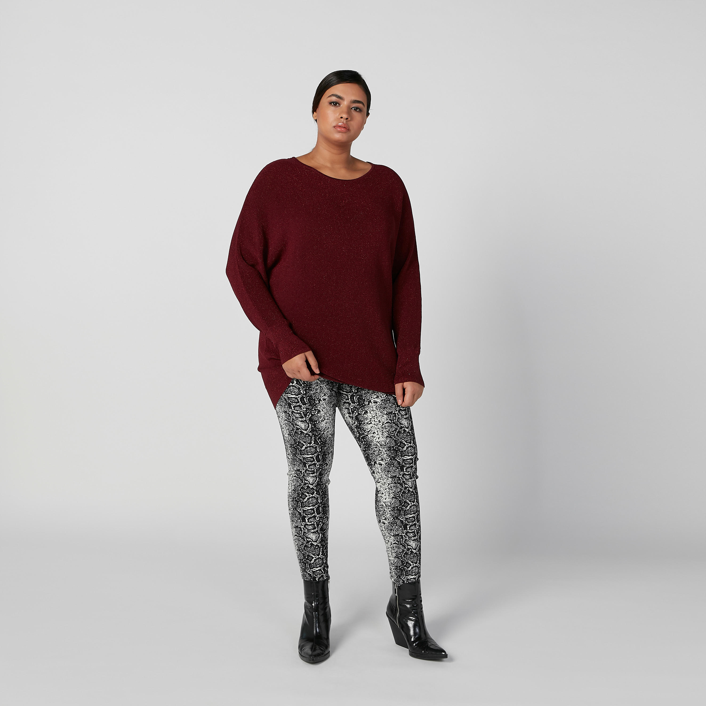 Textured Sweater with Boat Neck and Long Sleeves-women-winterwear-cardigansandjumpers-cardigans-image-2