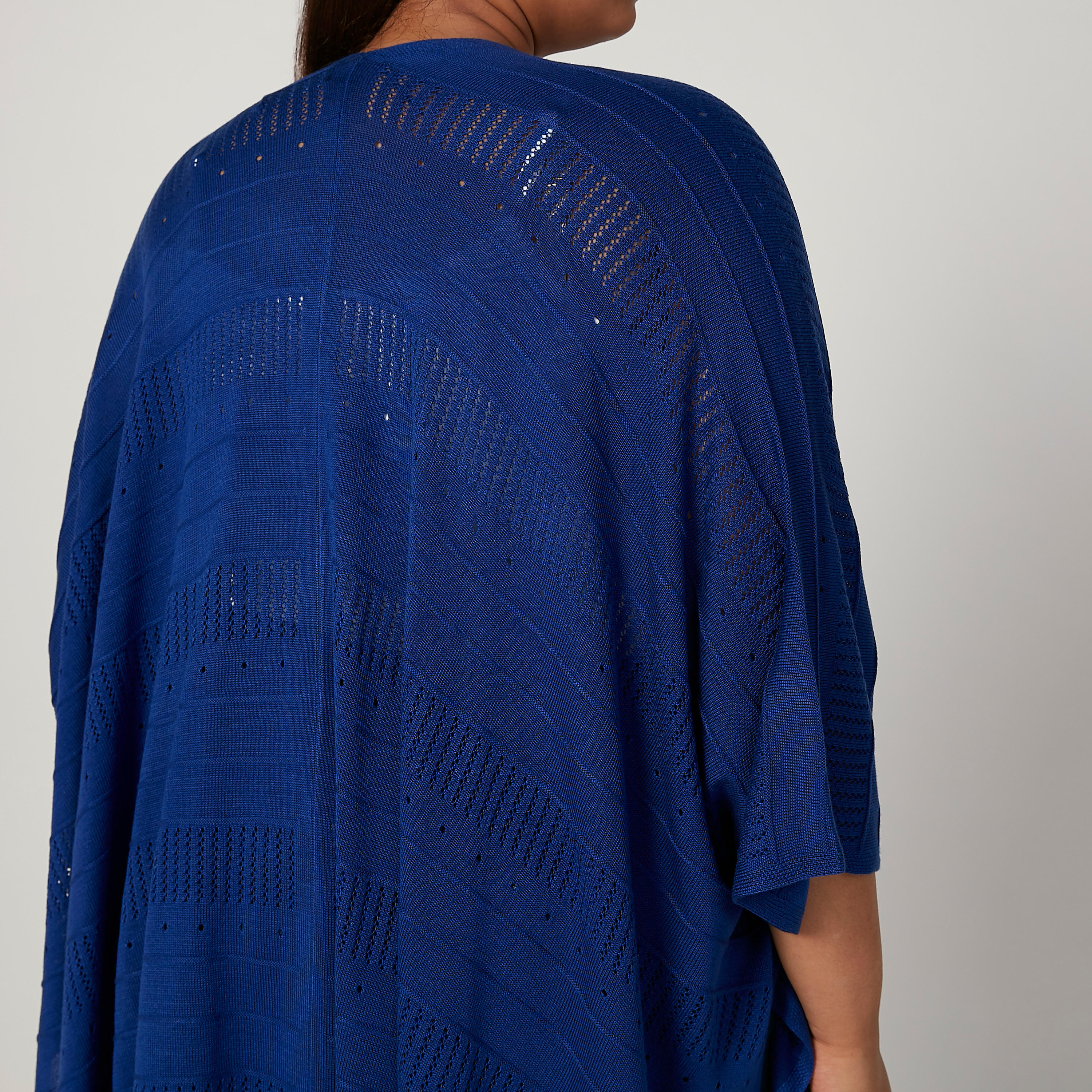 كارديجان بارز الملمس بأكمام 3/4 وحواف غير مستوية-women-winterwear-cardigansandjumpers-cardigans-image-3