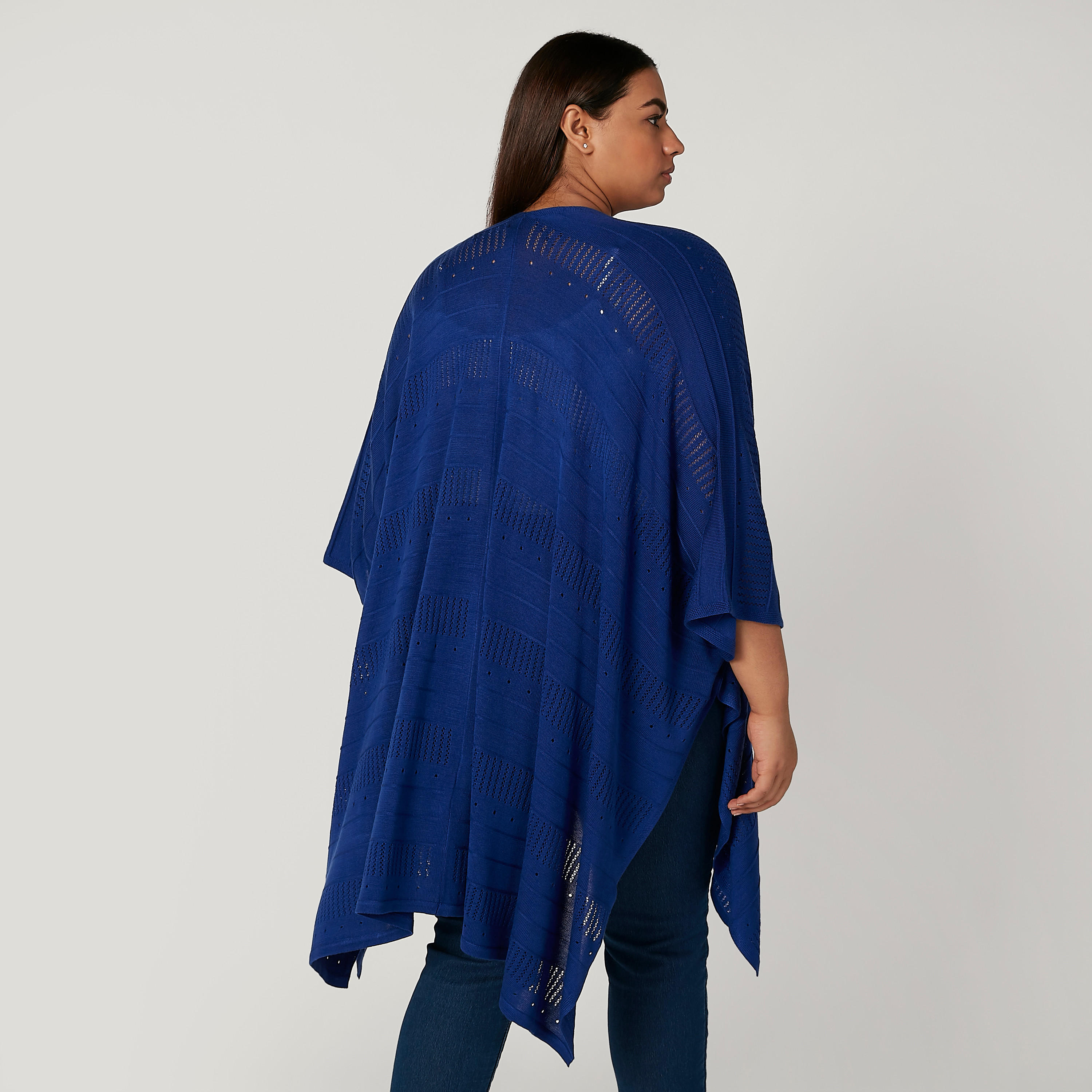 كارديجان بارز الملمس بأكمام 3/4 وحواف غير مستوية-women-winterwear-cardigansandjumpers-cardigans-image-4