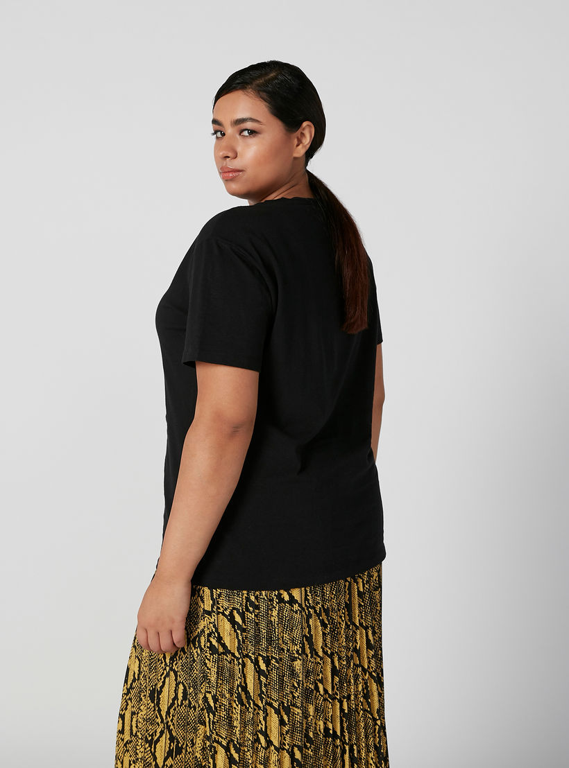 Printed T-shirt with Round Neck and Short Sleeves-women-clothing-tshirts-image-4