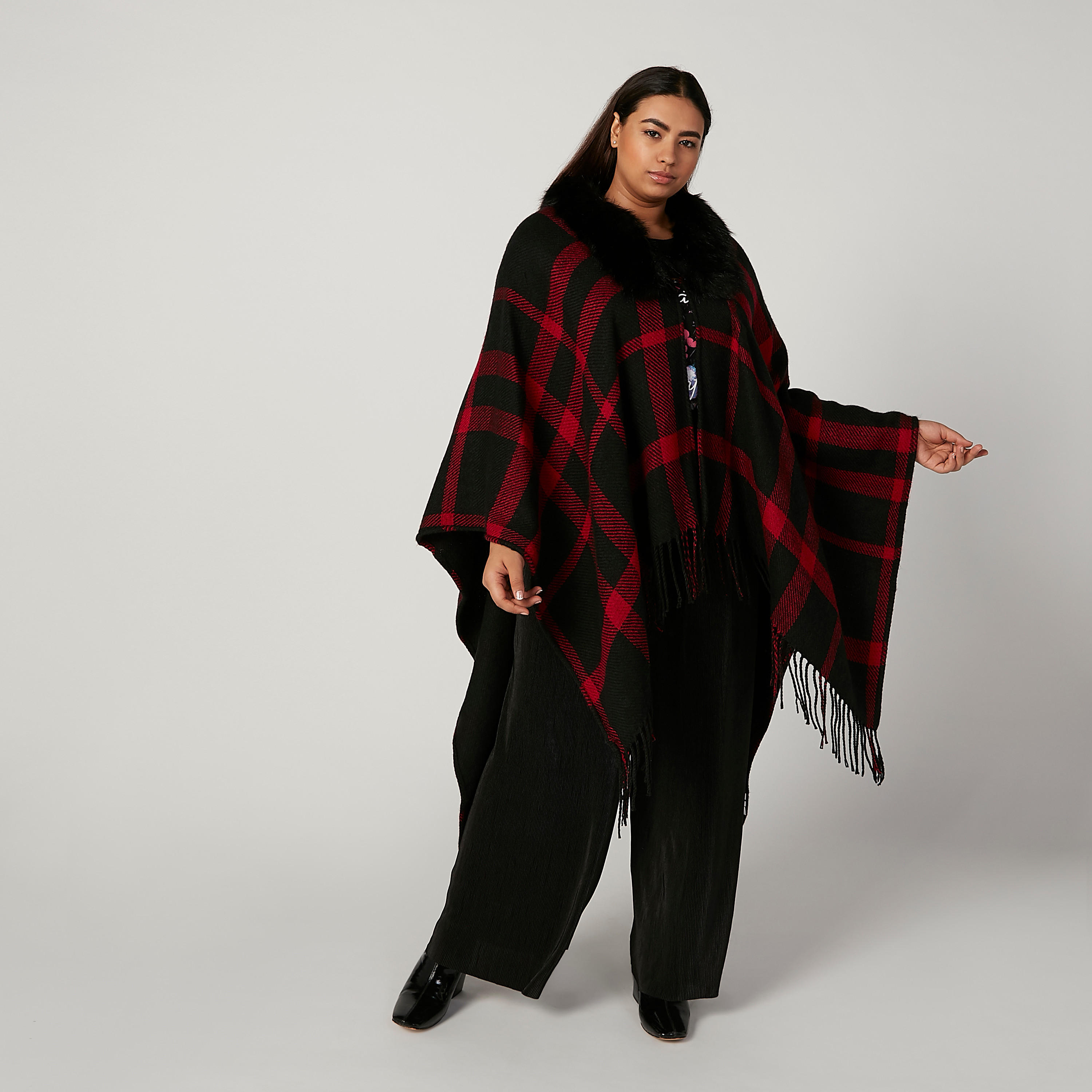 كارديجان كاروهات بشُرّابات-women-winterwear-cardigansandjumpers-cardigans-image-2