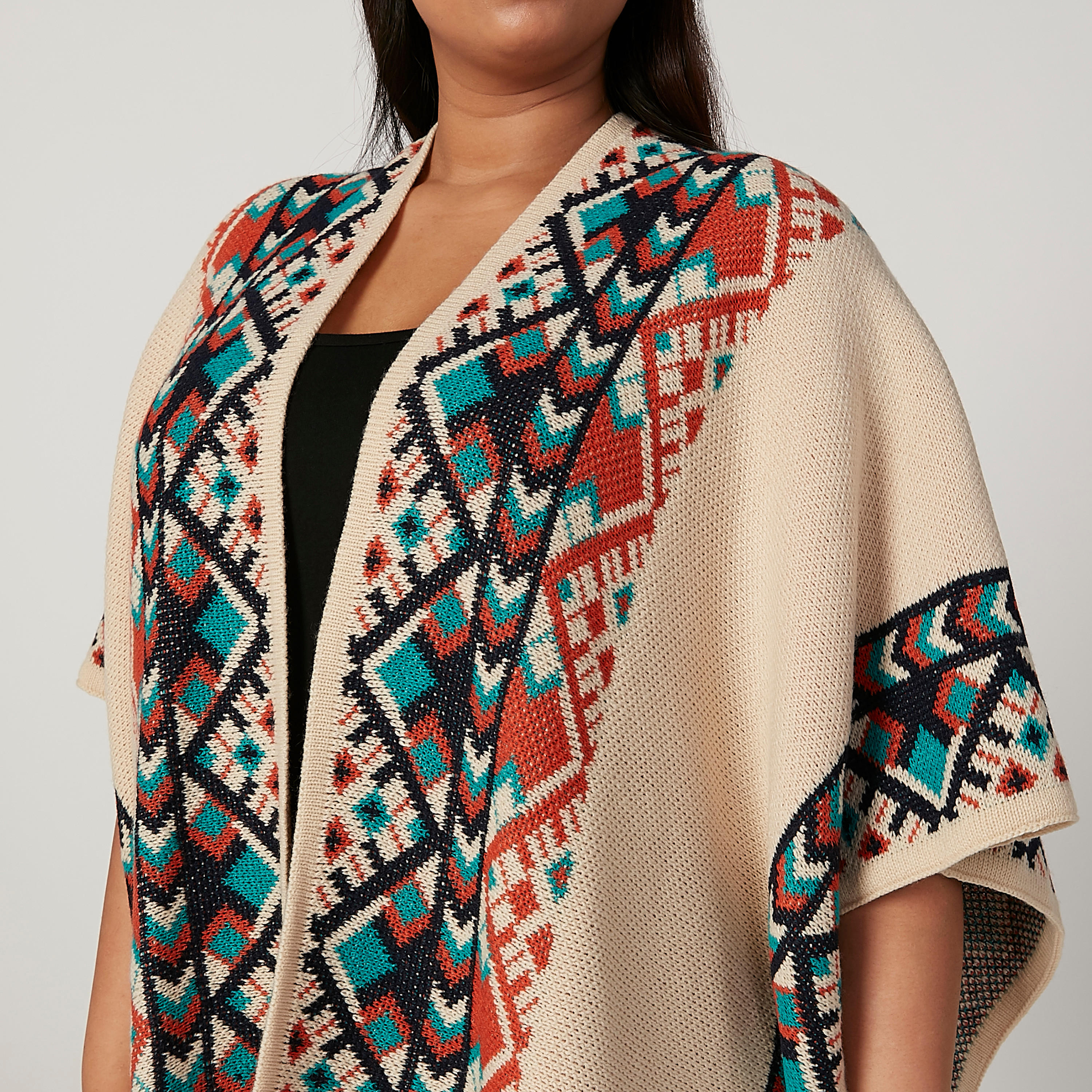 Printed Cardigan with Extended Sleeves-women-winterwear-cardigansandjumpers-cardigans-image-3