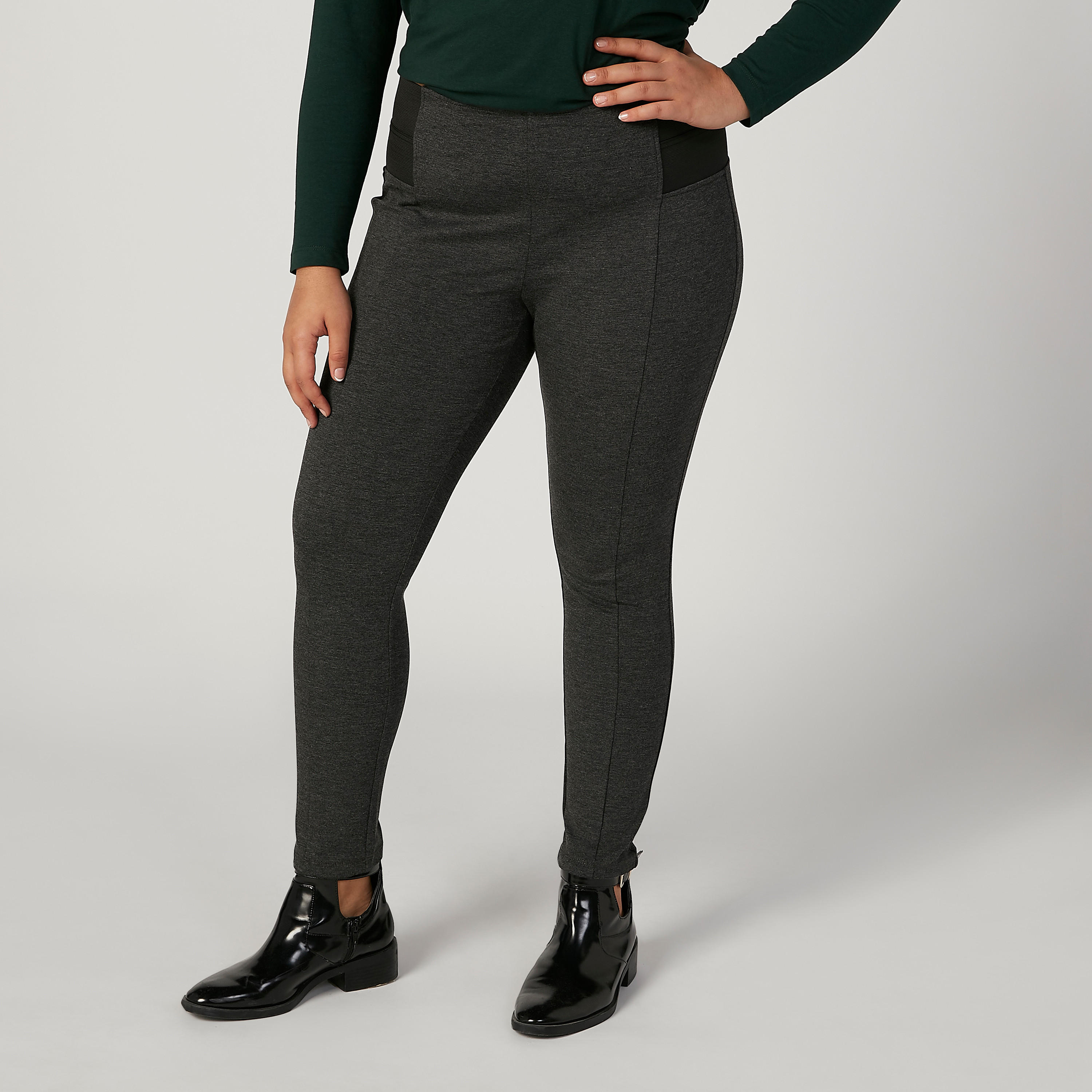 بنطلون ليقنز سادة بخصر مطاطي مرتفع-women-clothing-bottoms-leggings-image-1