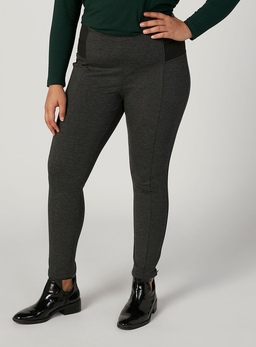 بنطلون ليقنز سادة بخصر مطاطي مرتفع-women-clothing-bottoms-leggings-image-1