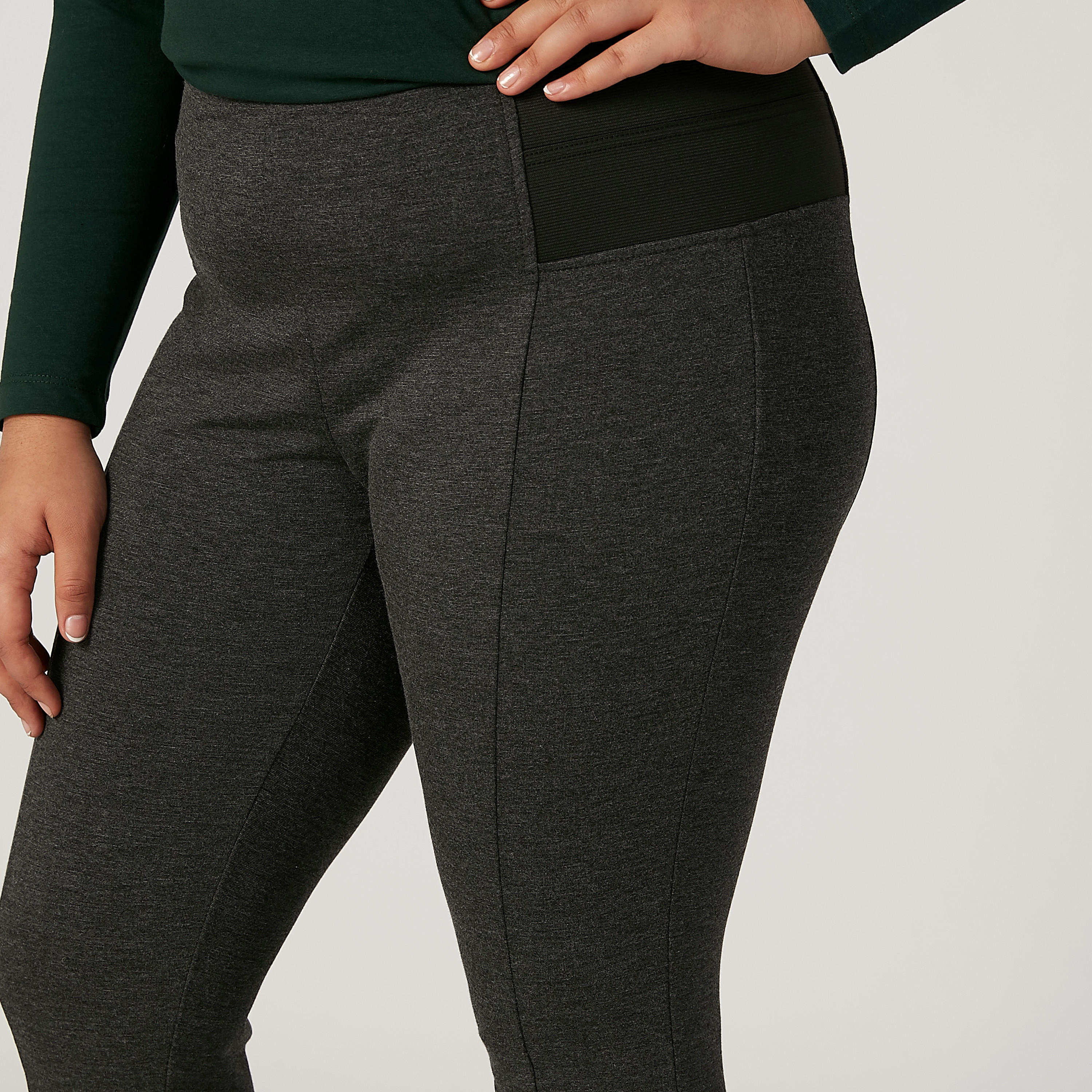 بنطلون ليقنز سادة بخصر مطاطي مرتفع-women-clothing-bottoms-leggings-image-3