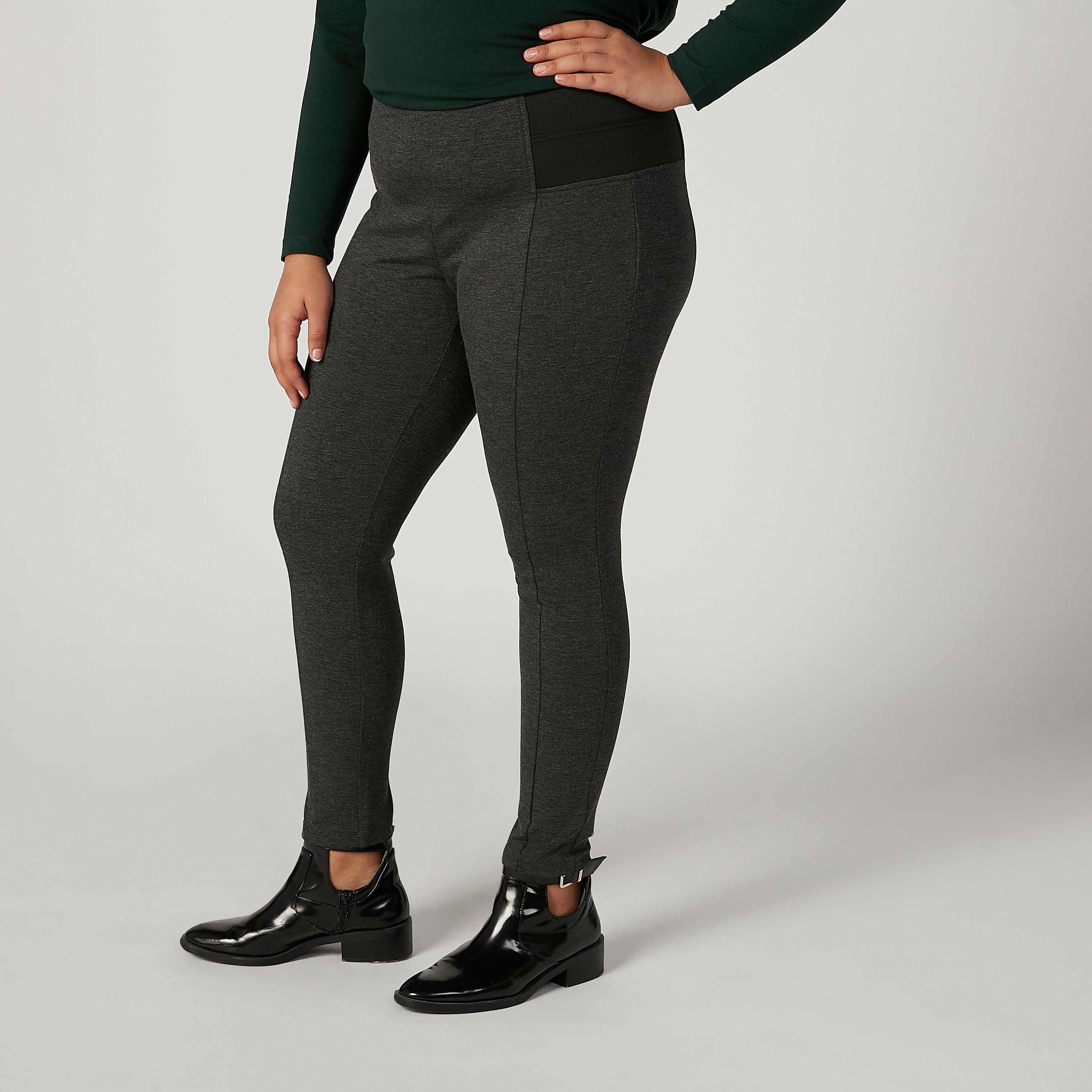بنطلون ليقنز سادة بخصر مطاطي مرتفع-women-clothing-bottoms-leggings-image-5