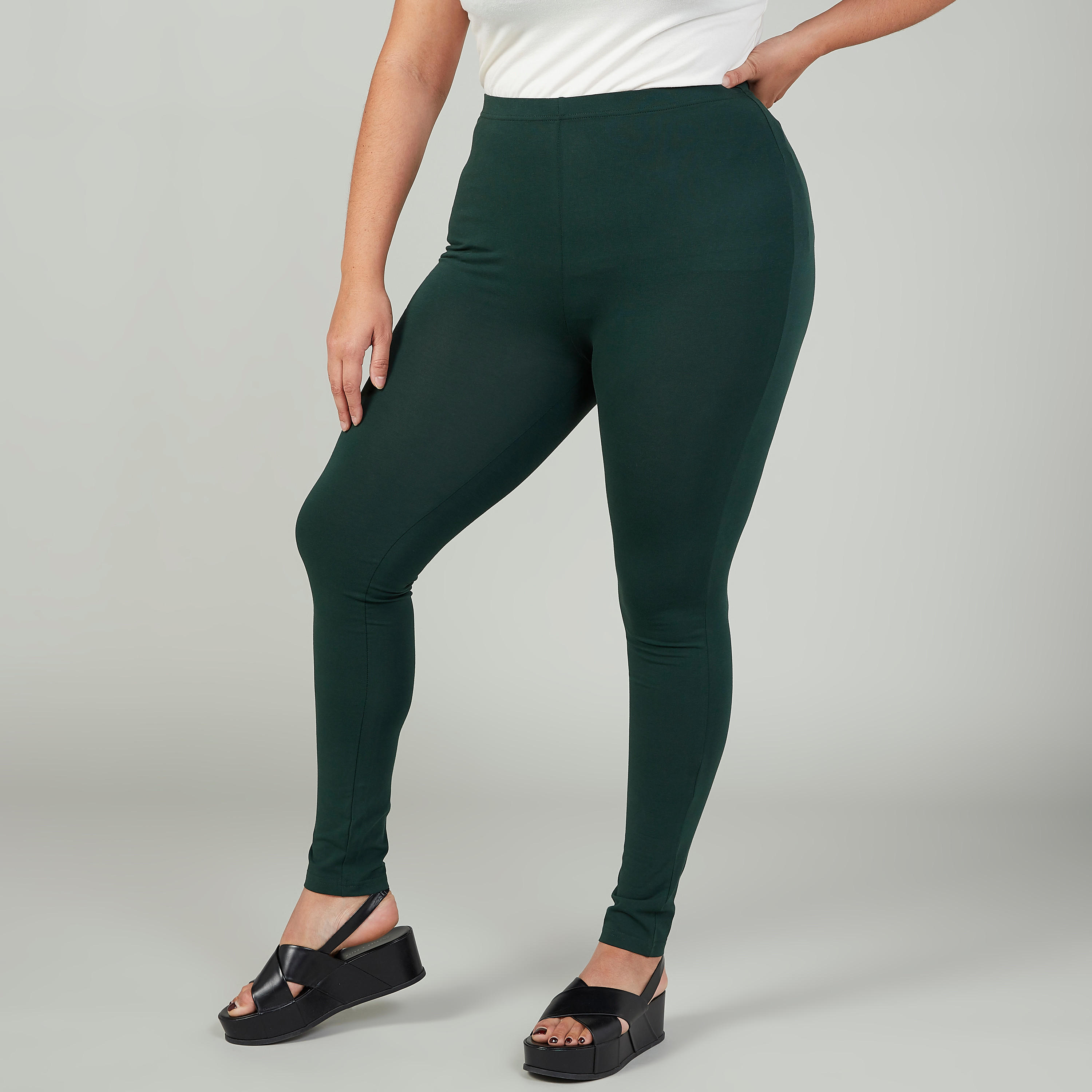 بنطلون ليقنز سليم بخصر متوسط الارتفاع-women-clothing-bottoms-leggings-image-1