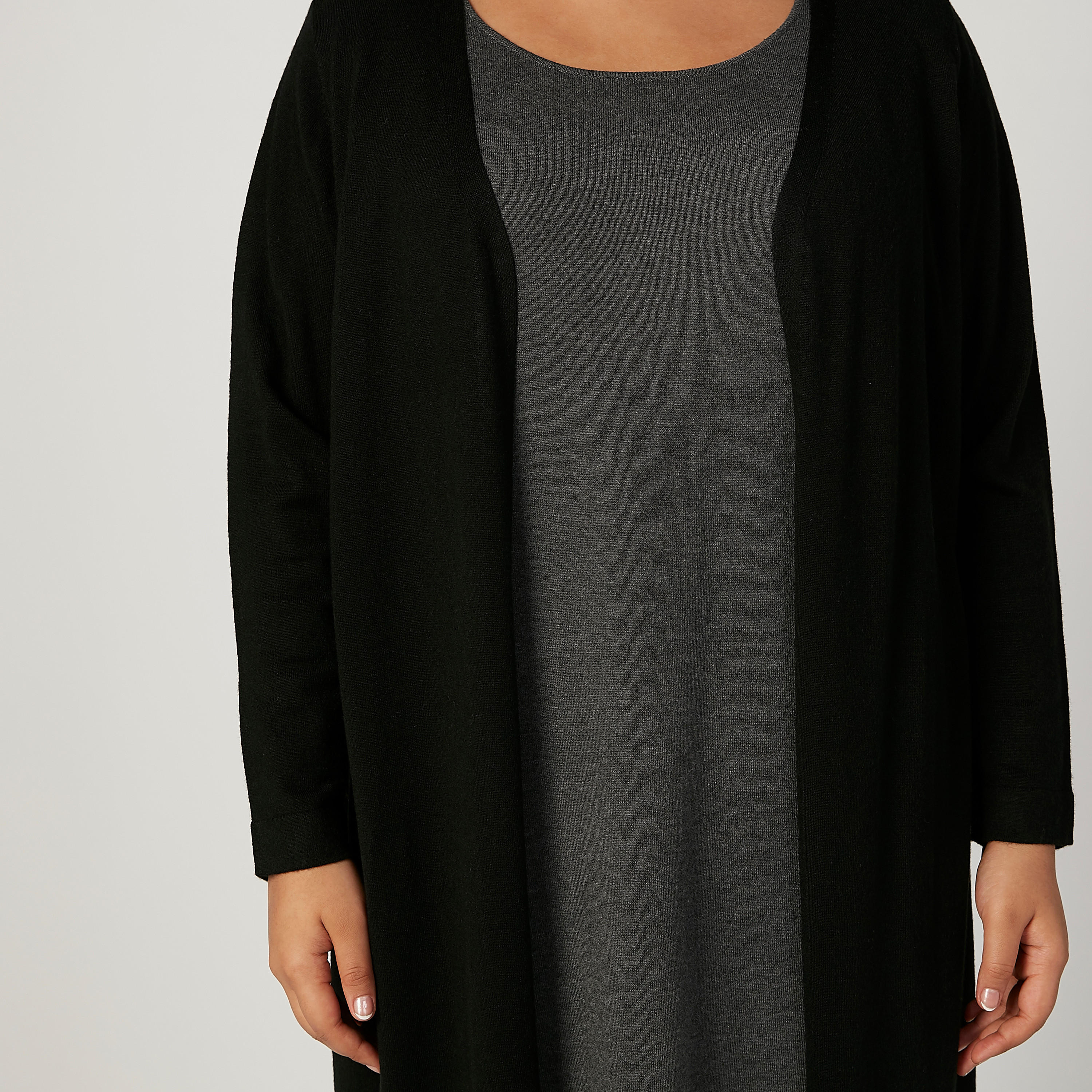 فستان بارز الملمس بأكمام طويلة وفتحة جانبية من خامات مستدامة-women-clothing-dresses-image-3