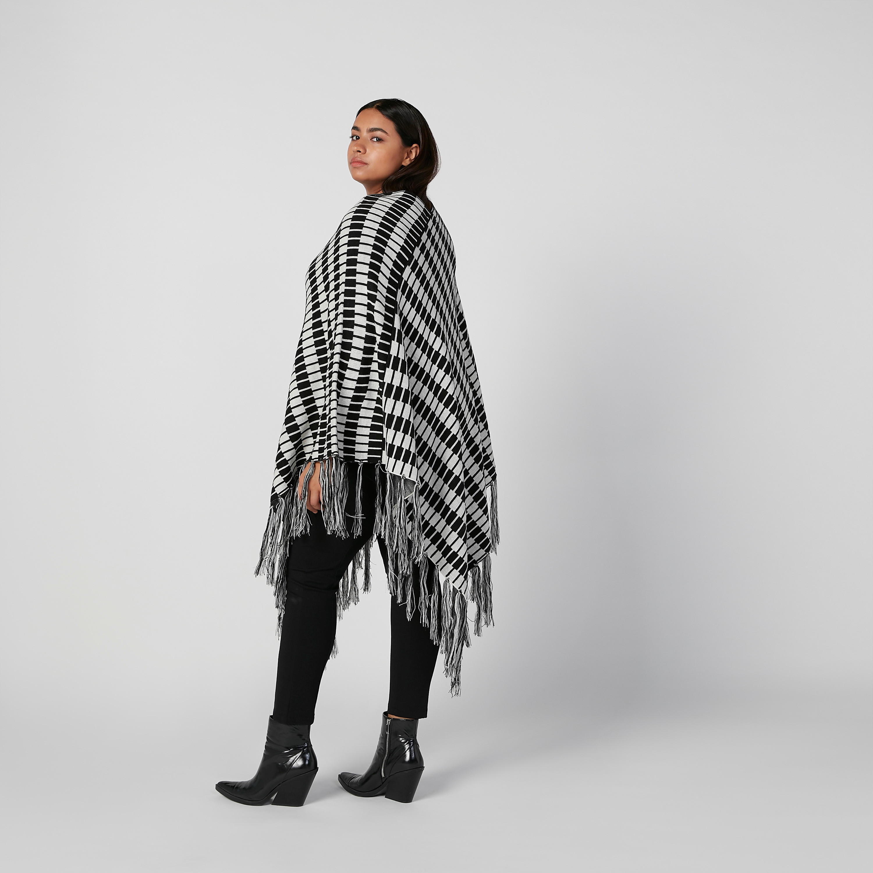 Printed Poncho Cardigan with Tassels-women-winterwear-cardigansandjumpers-cardigans-image-4