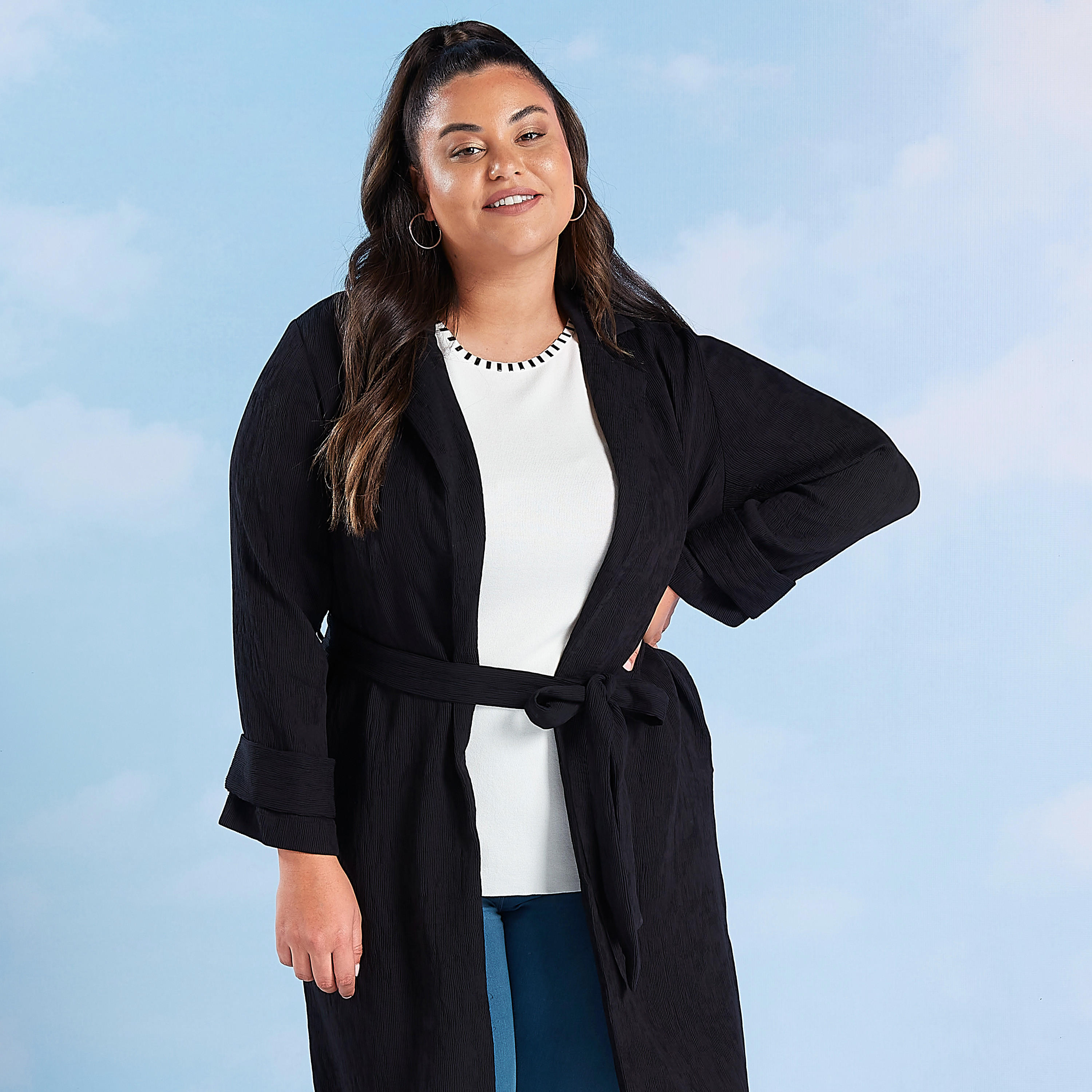 كارديجان باركا سادة بأكمام طويلة وجيوب-women-winterwear-coatsandjackets-jackets-image-1