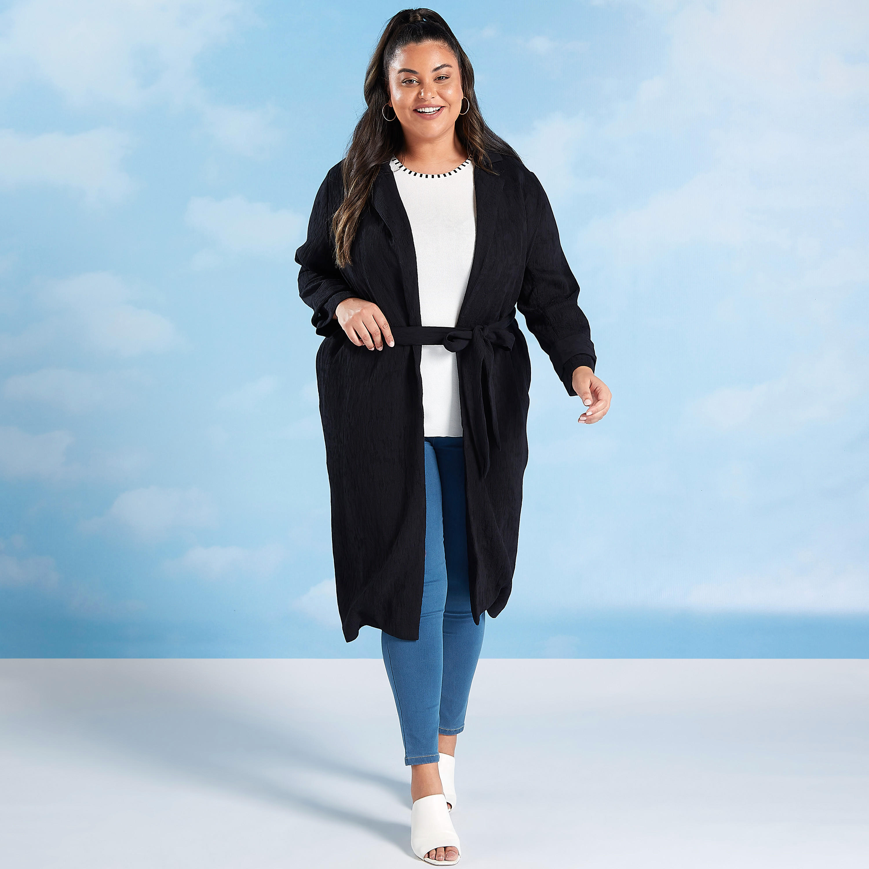 كارديجان باركا سادة بأكمام طويلة وجيوب-women-winterwear-coatsandjackets-jackets-image-2