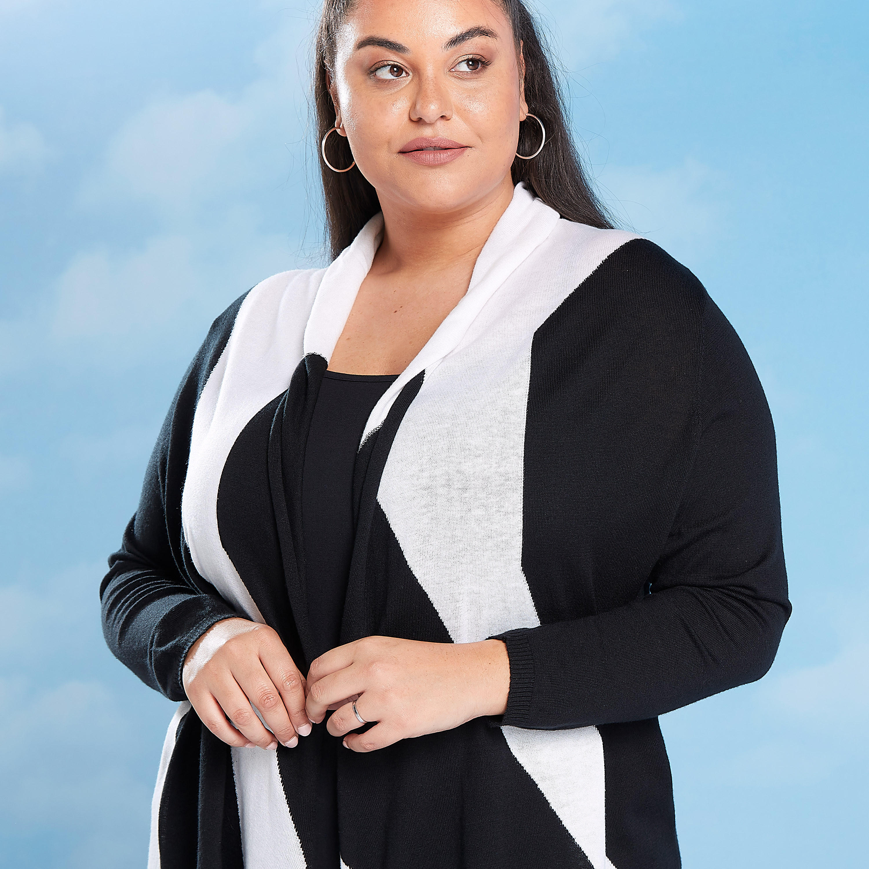 كارديجان سادة بأكمام طويلة وقوالب ملونة-women-winterwear-cardigansandjumpers-cardigans-image-2