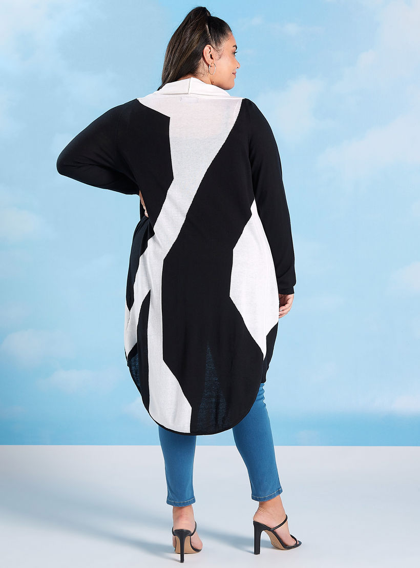 كارديجان سادة بأكمام طويلة وقوالب ملونة-women-winterwear-cardigansandjumpers-cardigans-image-1